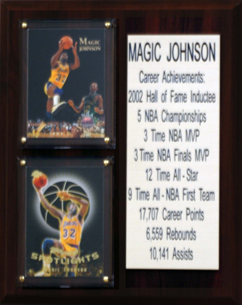 NBA 8X10″ Magic Johnson Los Angeles Lakers Career Stat Plaque