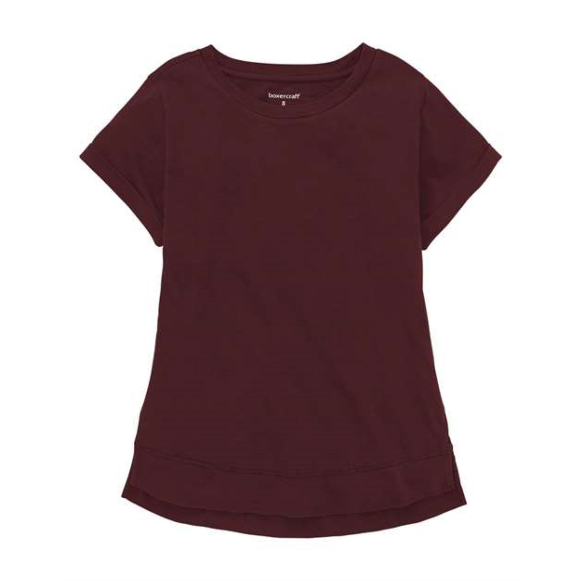 Boxercraft Women's Vintage Cuff T-Shirt - Maroon, XS