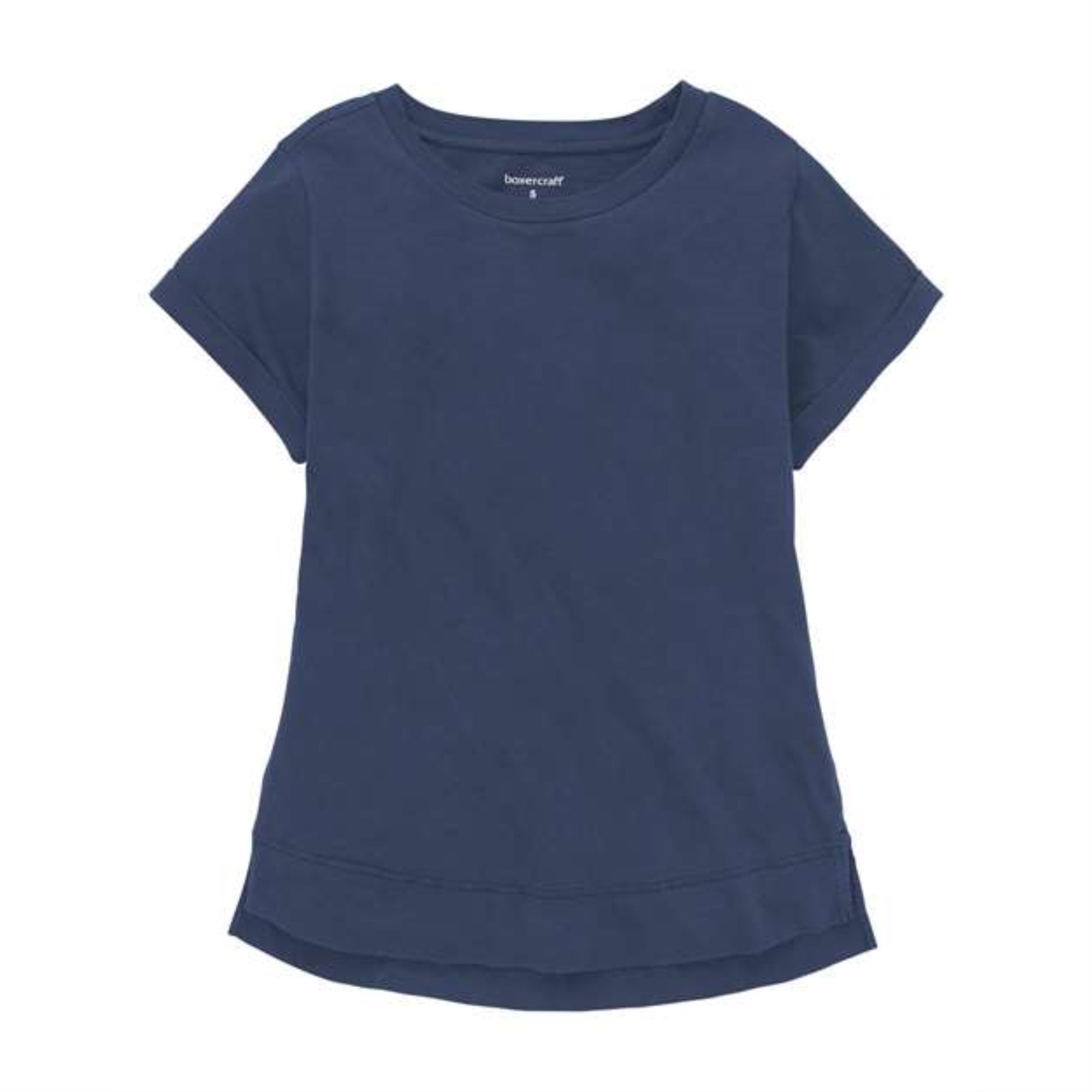 Boxercraft Women's Vintage Cuff T-Shirt - Navy, XS