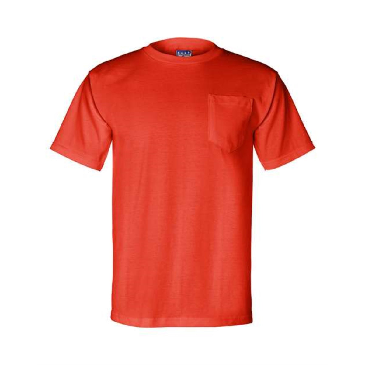 Bayside Union-Made Short Sleeve T-Shirt With A Pocket - Orange, L