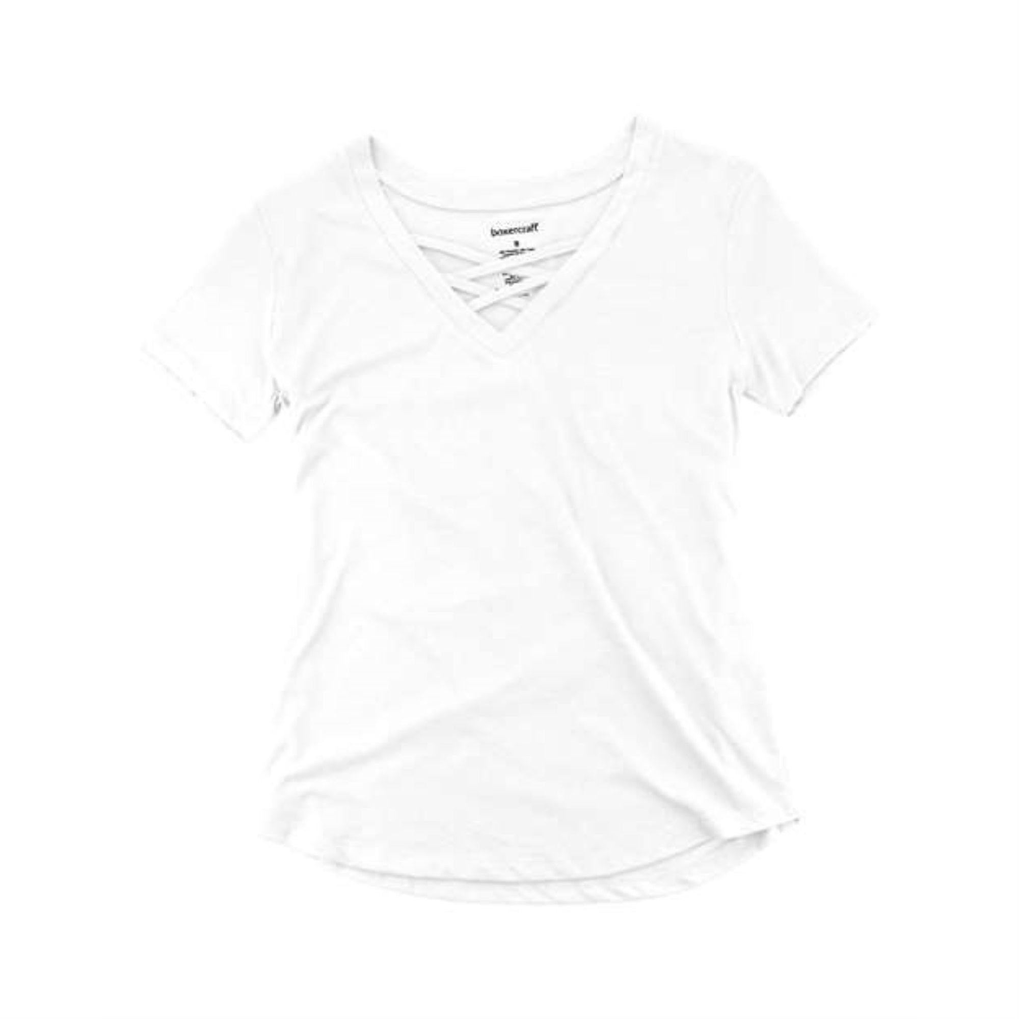 Boxercraft Girls' Caged Front T-Shirt - White, M