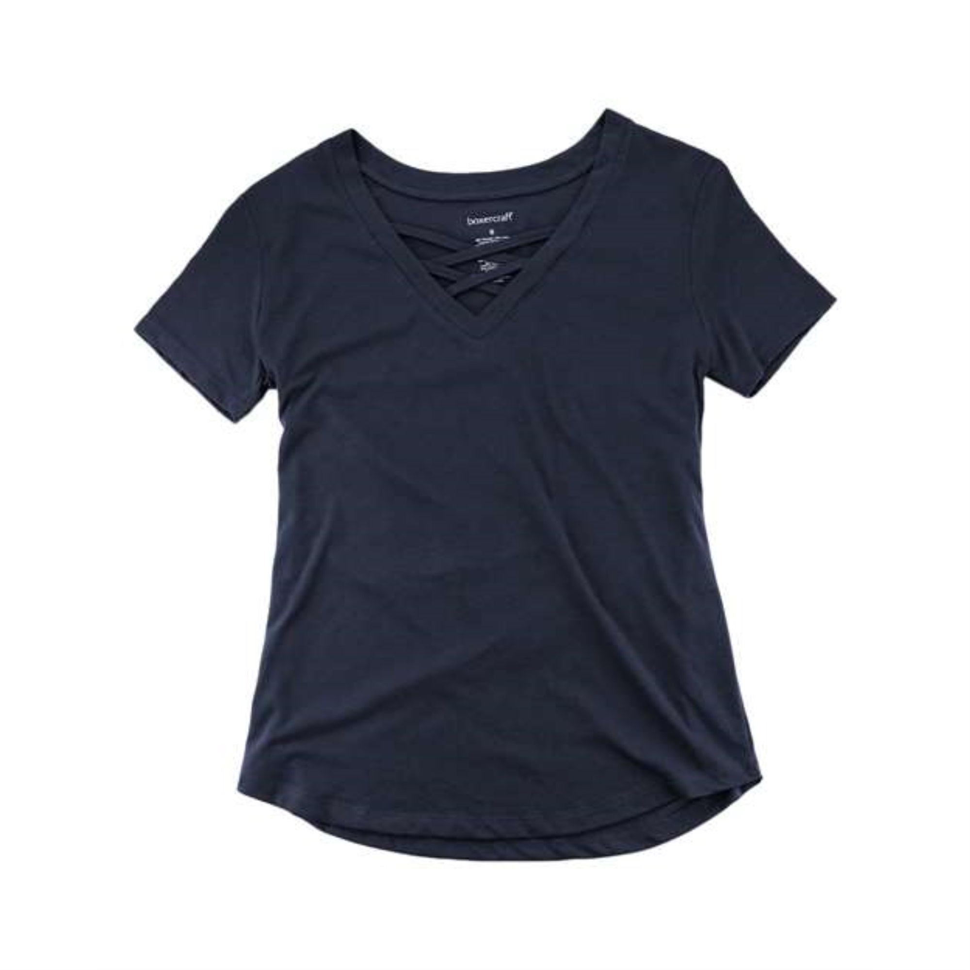Boxercraft Girls' Caged Front T-Shirt - Navy, L