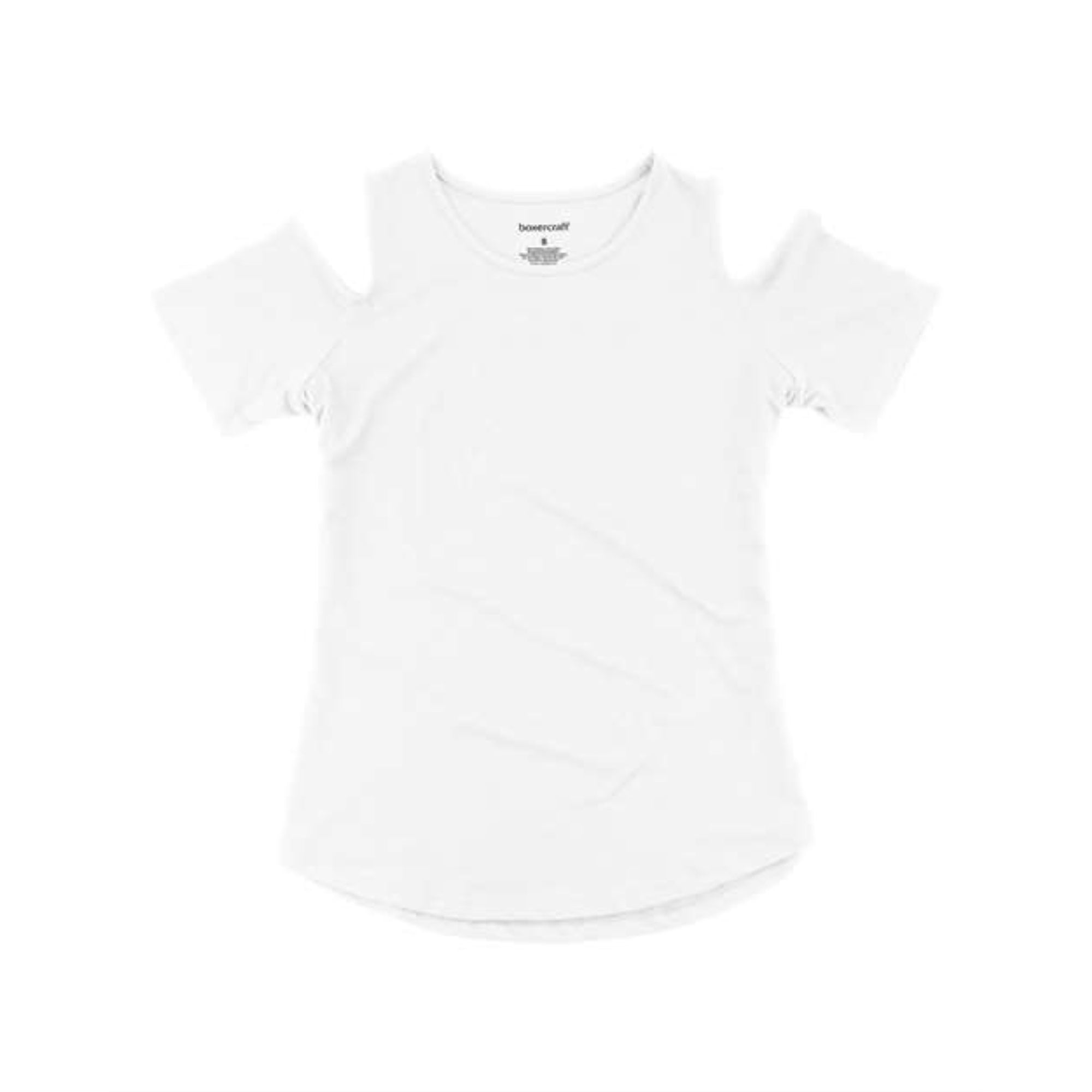 Boxercraft Girls Cold Shoulder T-Shirt - White, L