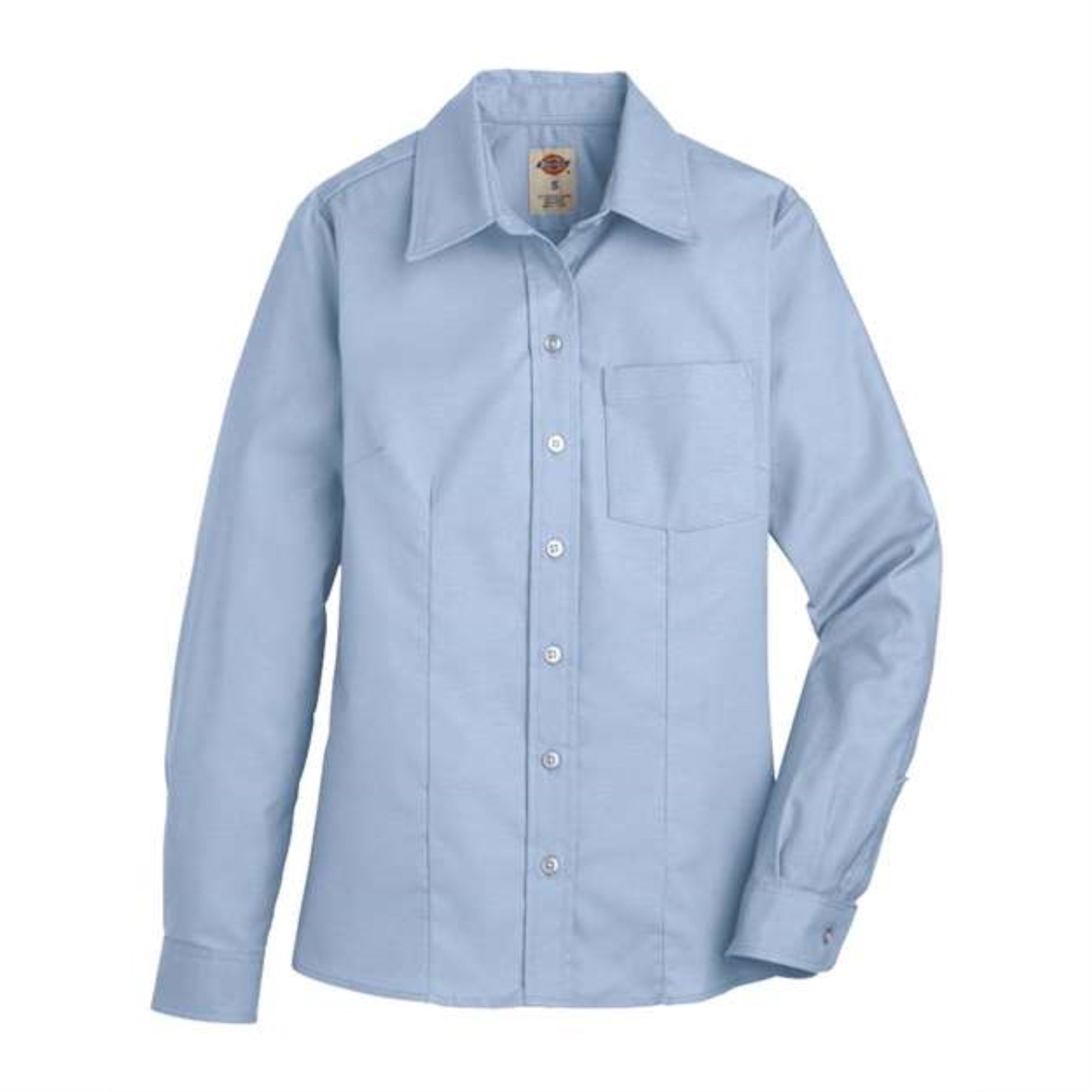 Dickies Women's Oxford Long Sleeve Shirt - Light Blue, S