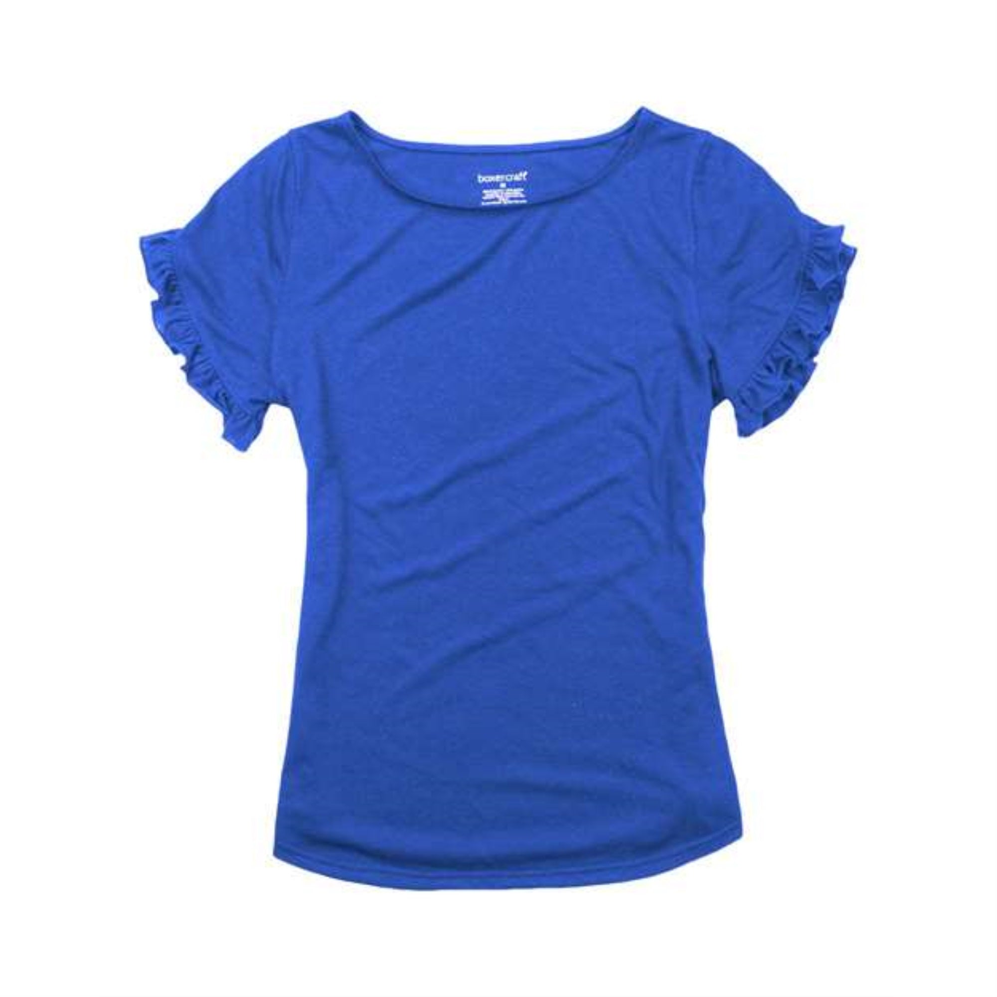 Boxercraft Women's Ruffle Sleeve T-Shirt - Royal, S