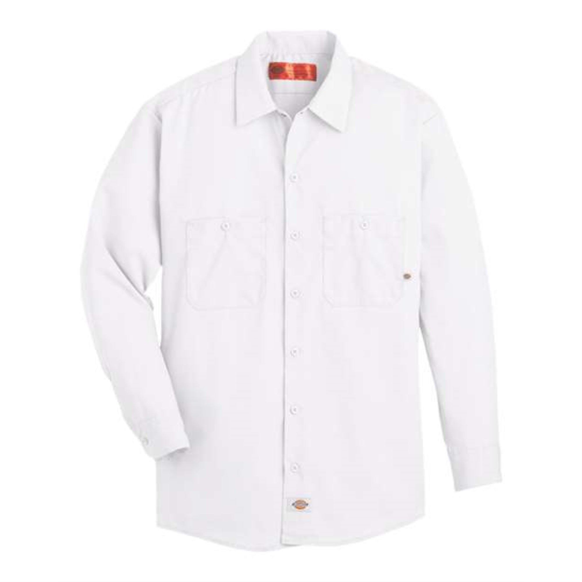 Dickies Industrial Long Sleeve Work Shirt - Long Sizes - White, XLT