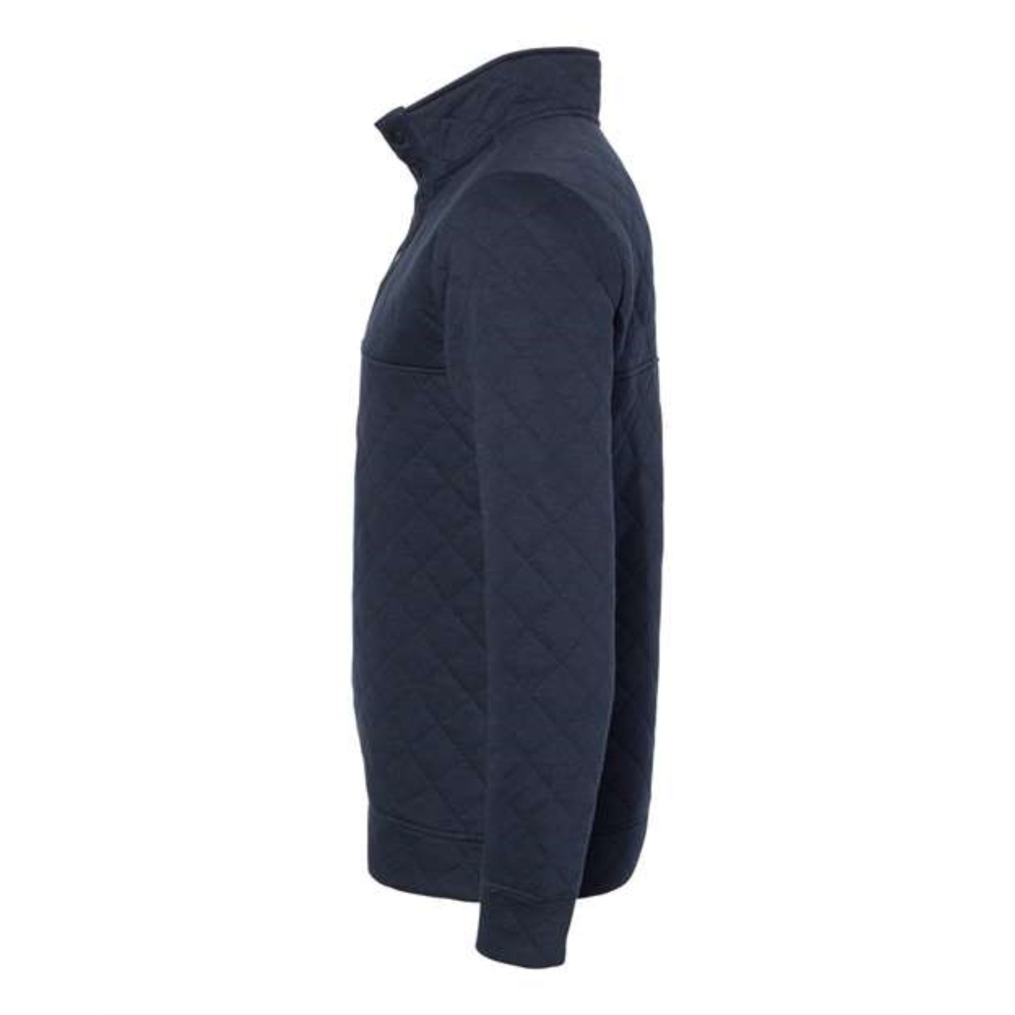 J. America Quilted Snap Pullover - Navy, S