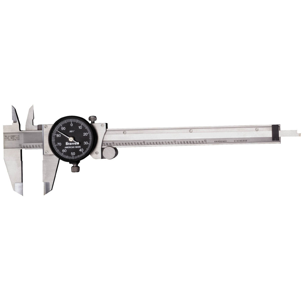 B120A-6 Dial Caliper, Hardened Stainless Steel, 0-6' Range, .001' Graduations