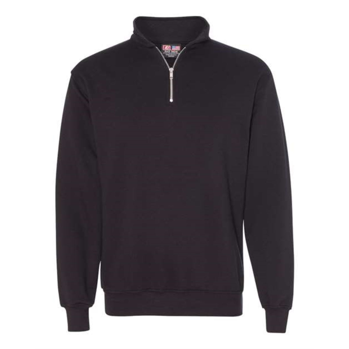 Bayside Usa-Made Quarter-Zip Pullover Sweatshirt - Black, Xl