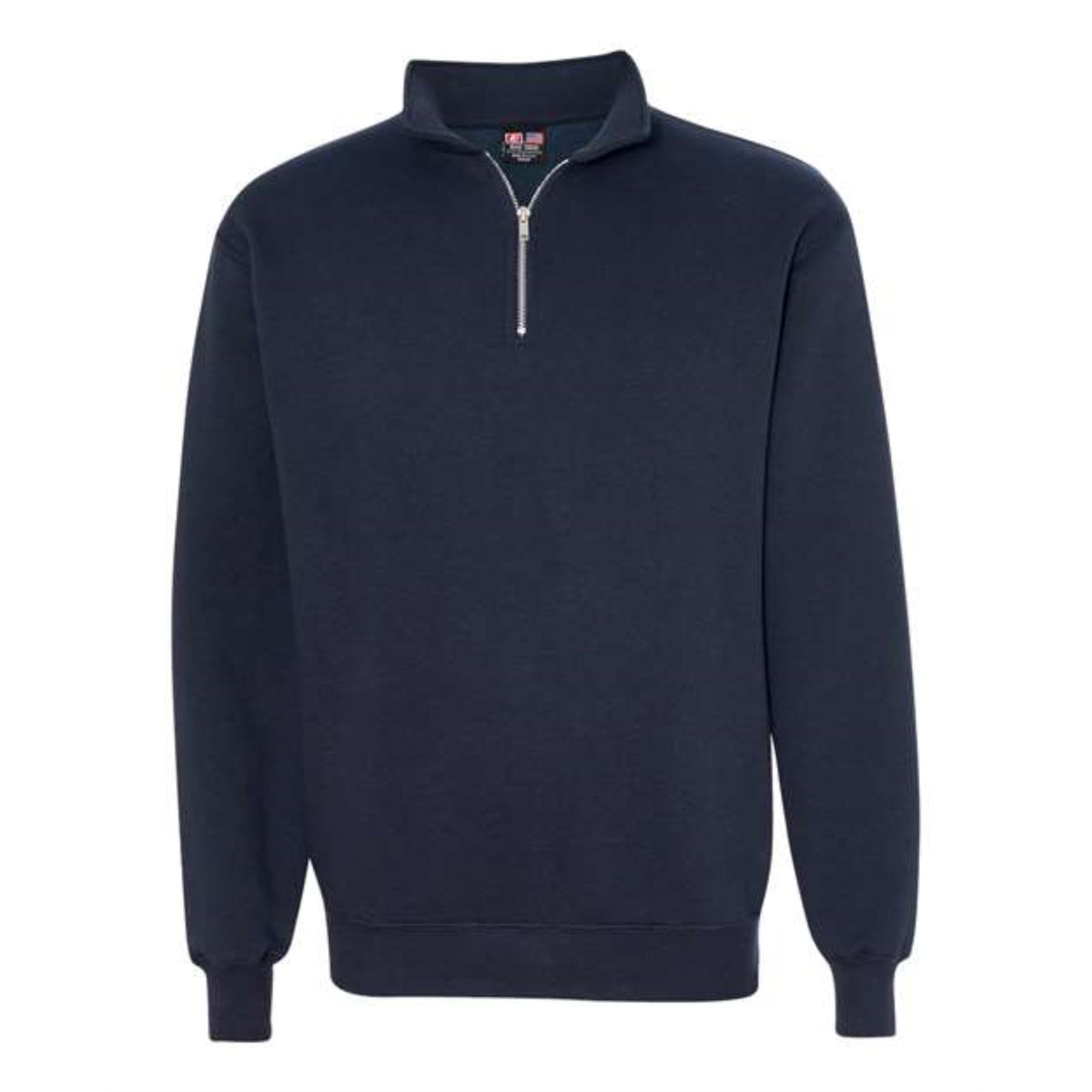 Bayside Usa-Made Quarter-Zip Pullover Sweatshirt - Navy, S