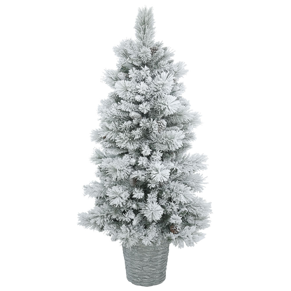 Vickerman 5' x 30″ Potted Flocked Ashton Pine 362T - B160250