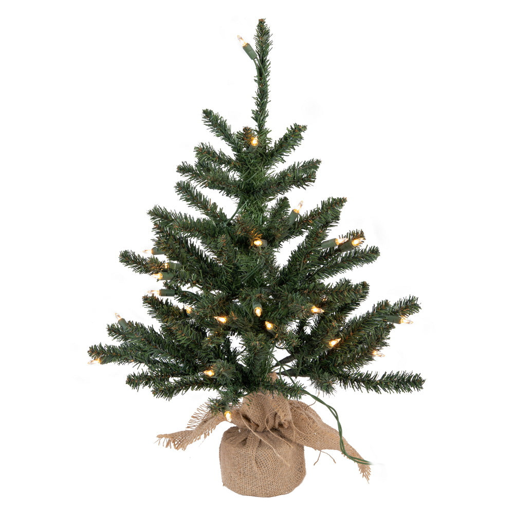 Vickerman 24″ Anoka Pine W/Burlap Base Dural 35CL - B160425