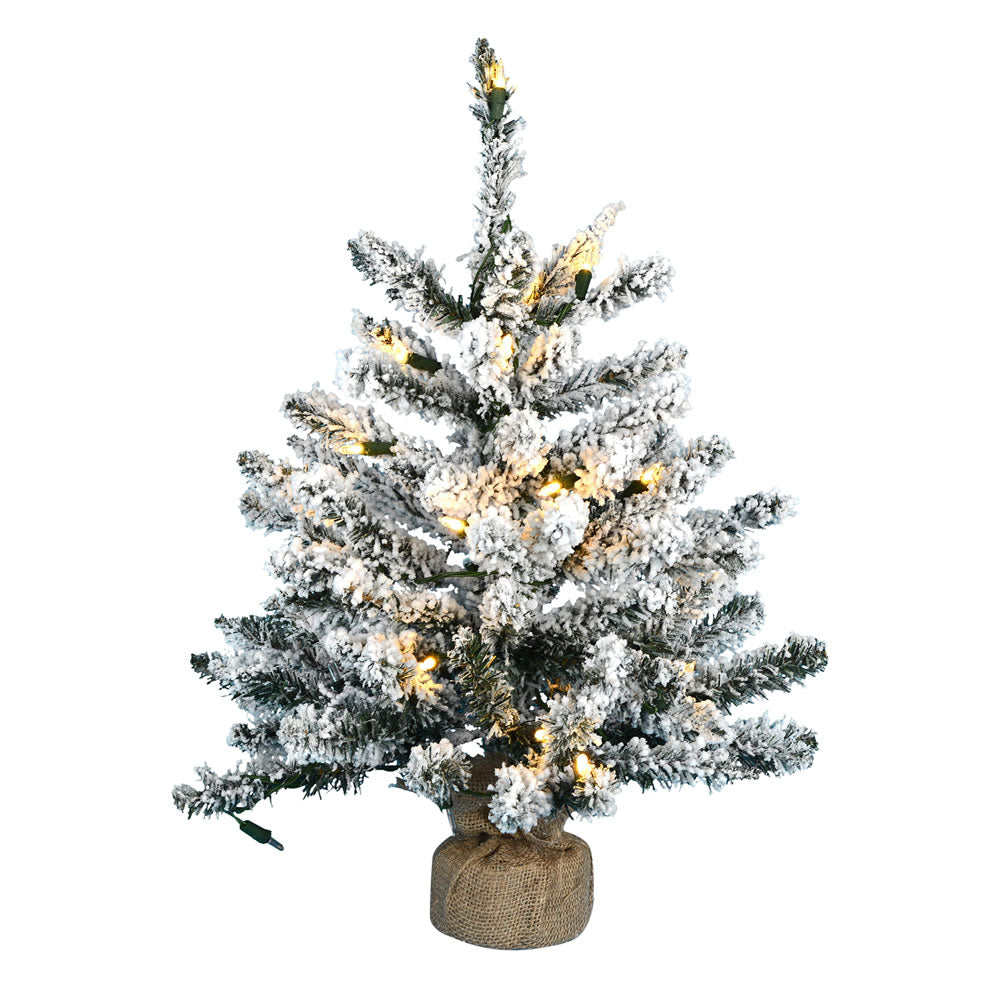 Vickerman 24″ Flocked Anoka w/ Dural LED 35WmWht - B160525LED