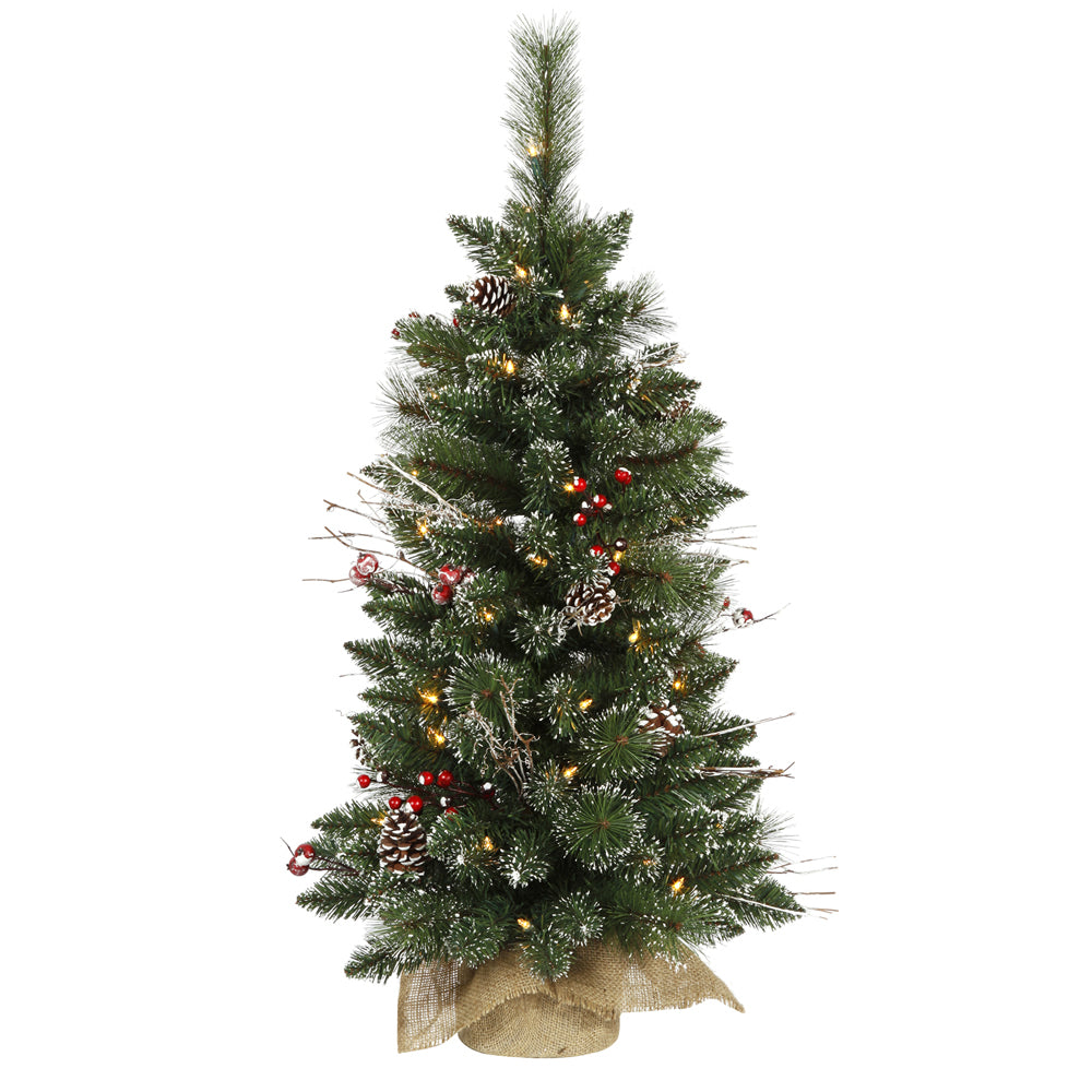 Vickerman 3' x 17″ Snow Tip Pine/Berry Dural 50CL - B166237