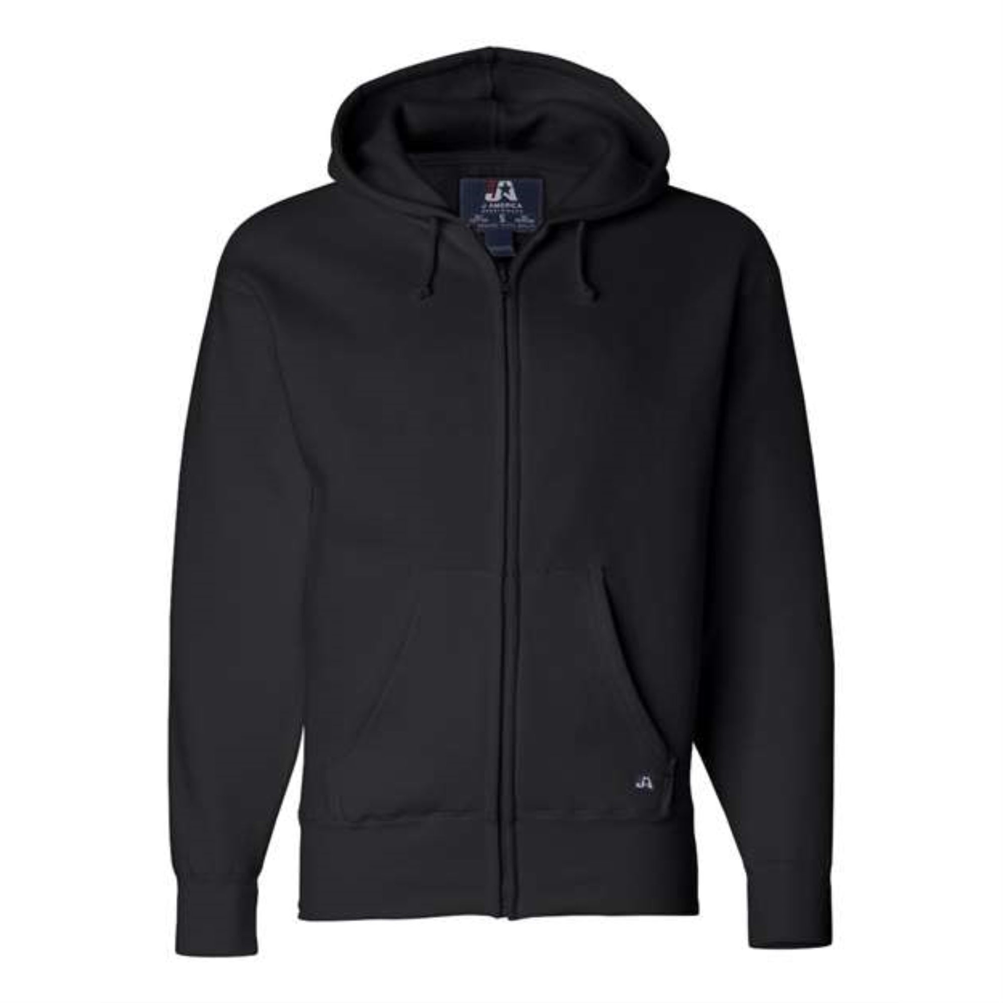 J. America Premium Full-Zip Hooded Sweatshirt - Black, XL