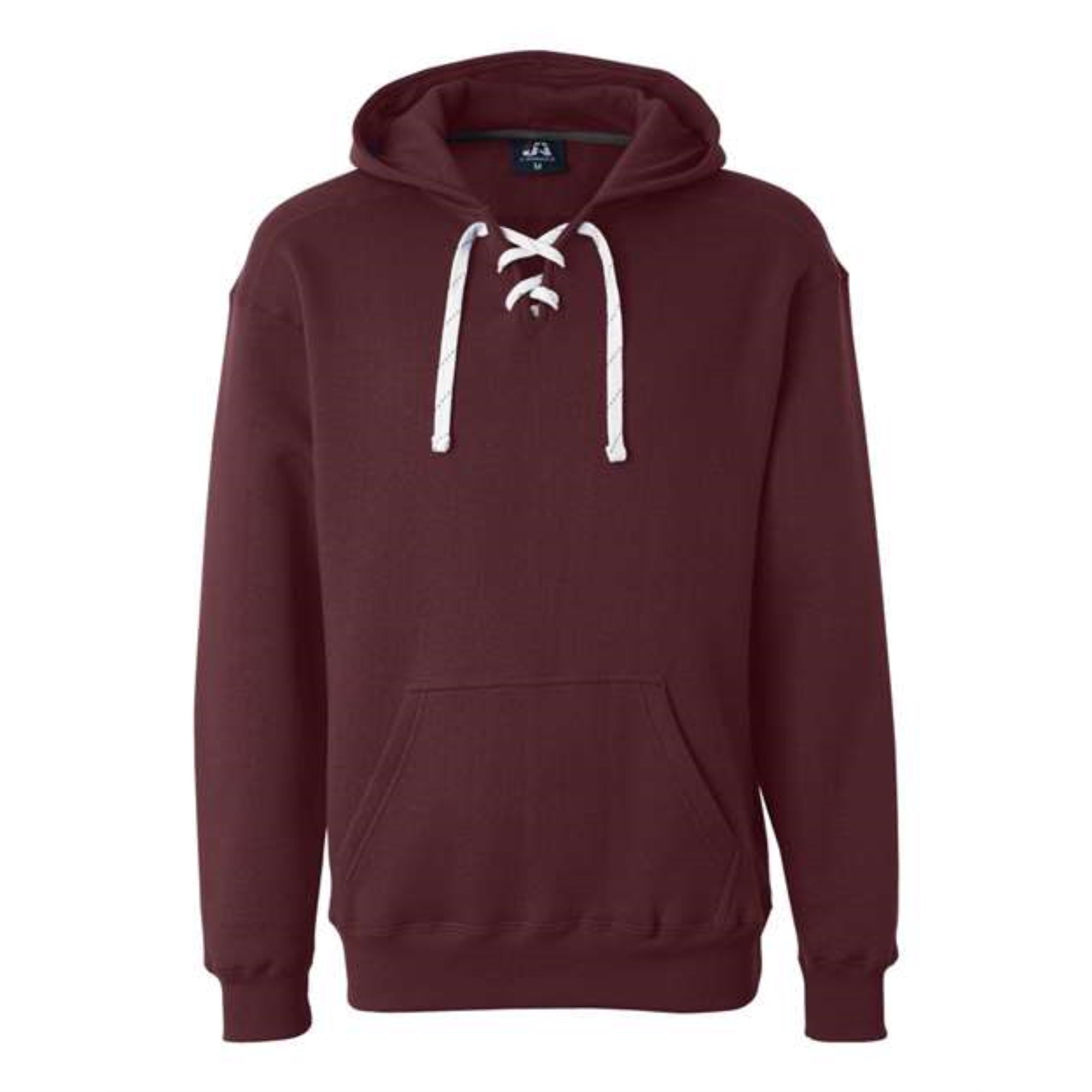 J. America Sport Lace Hooded Sweatshirt - Maroon, M