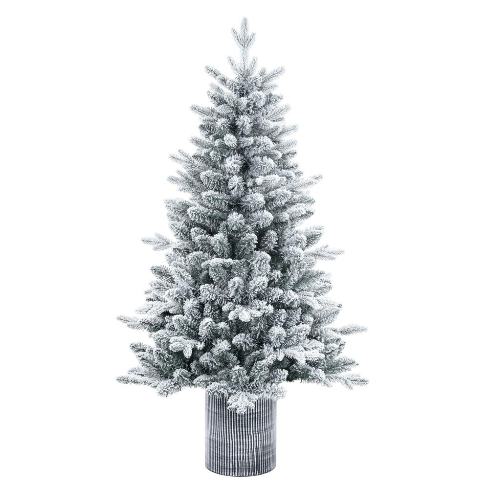 4.5' x 30” Frosted Potted Spruce 151Tips