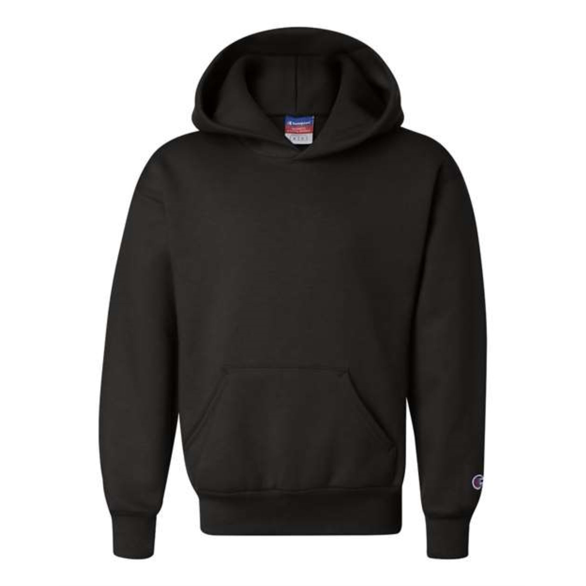 Champion Double Dry Eco Youth Hooded Sweatshirt - Black, S