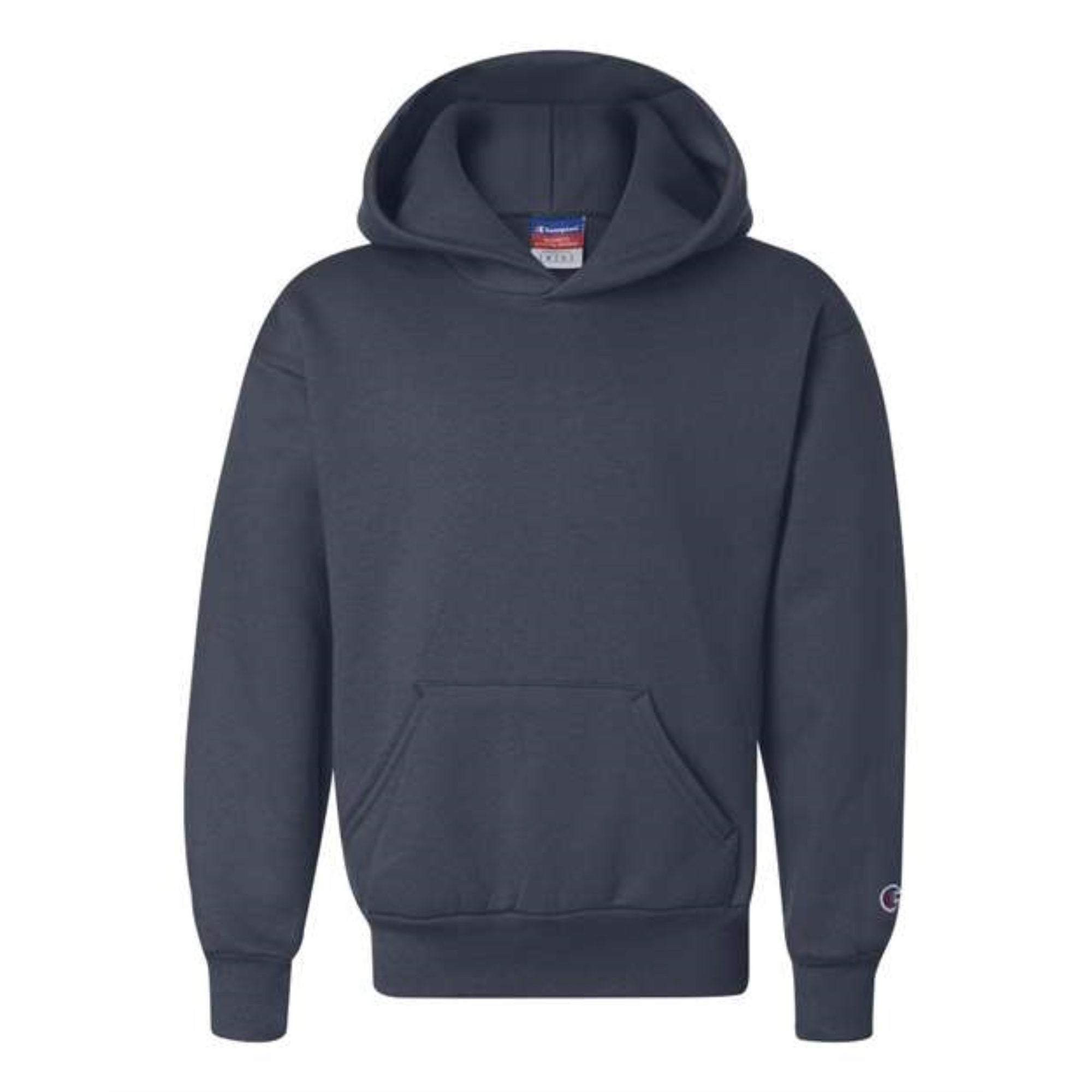Champion Double Dry Eco Youth Hooded Sweatshirt - Navy, S