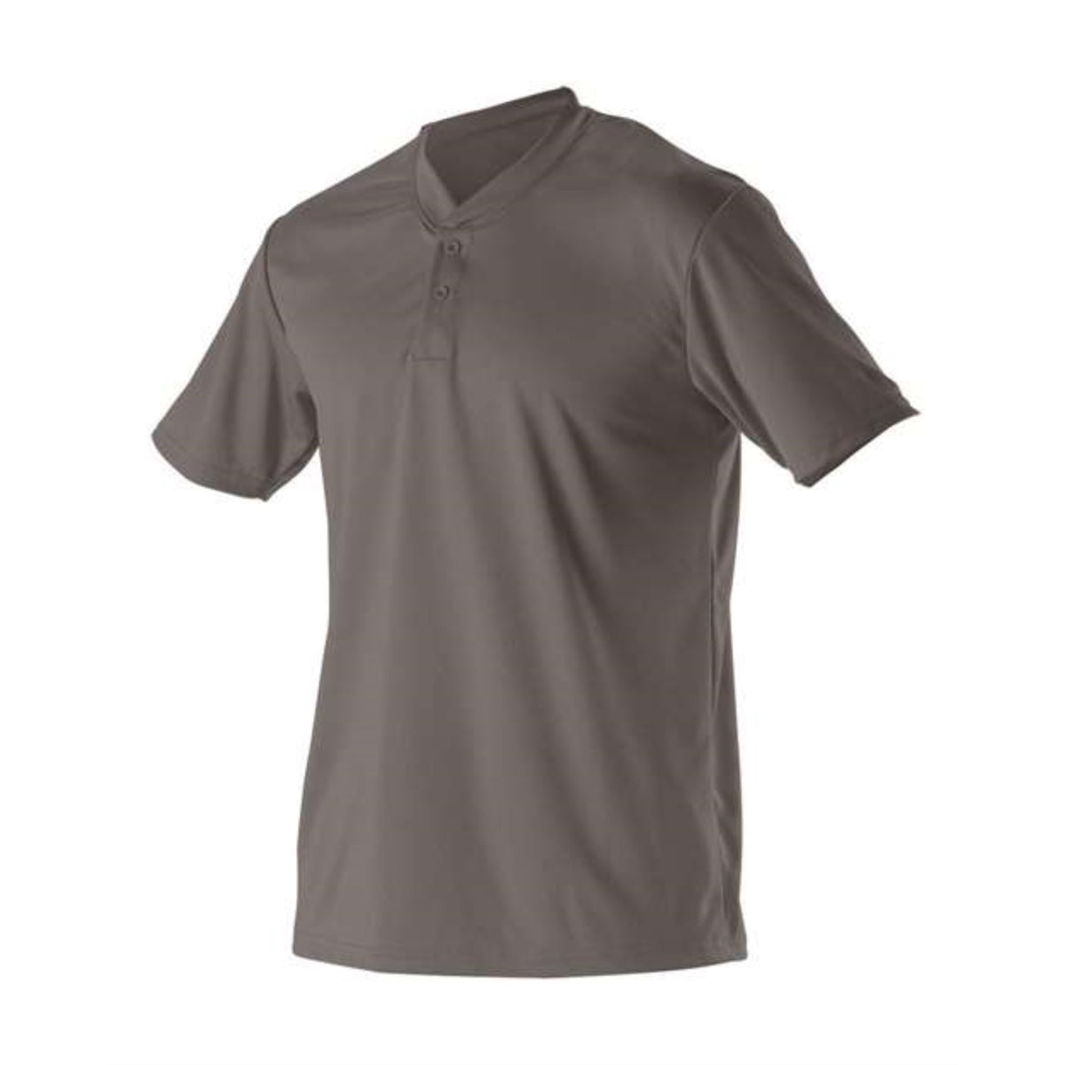 Alleson Athletic Youth Baseball Two Button Henley Jersey - Charcoal, Xs