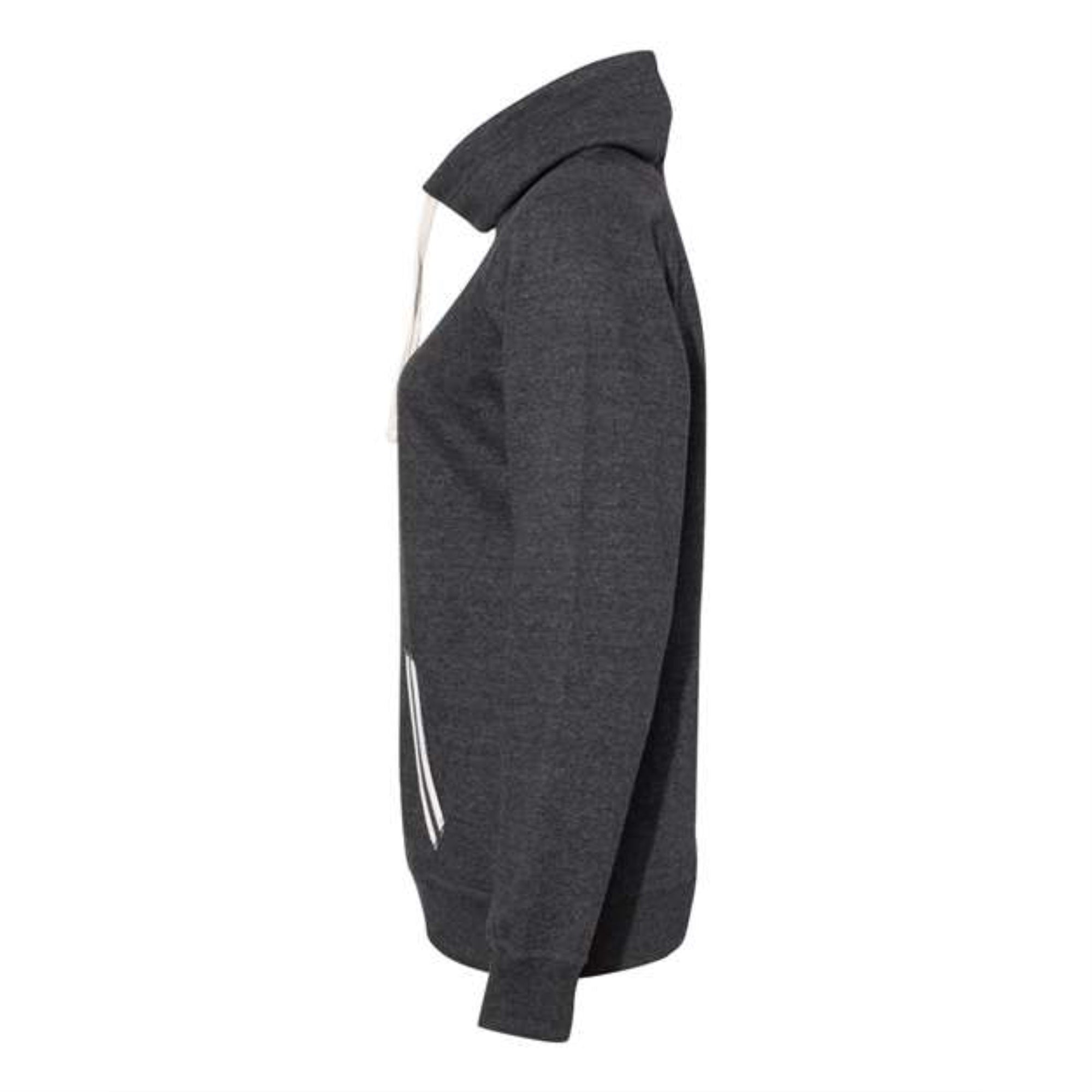 J. America Womens Relay Cowl Neck Sweatshirt - Black, S