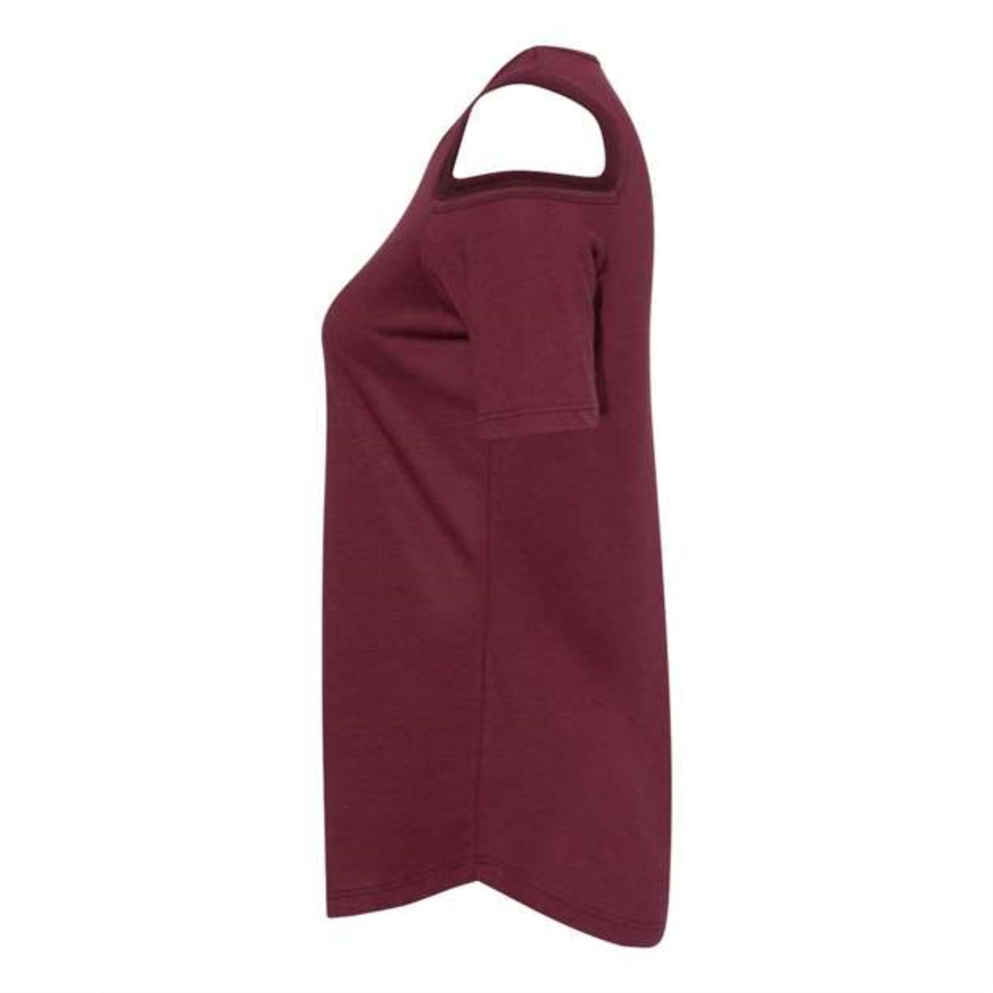 Boxercraft Women's Cold Shoulder T-Shirt - Maroon, L