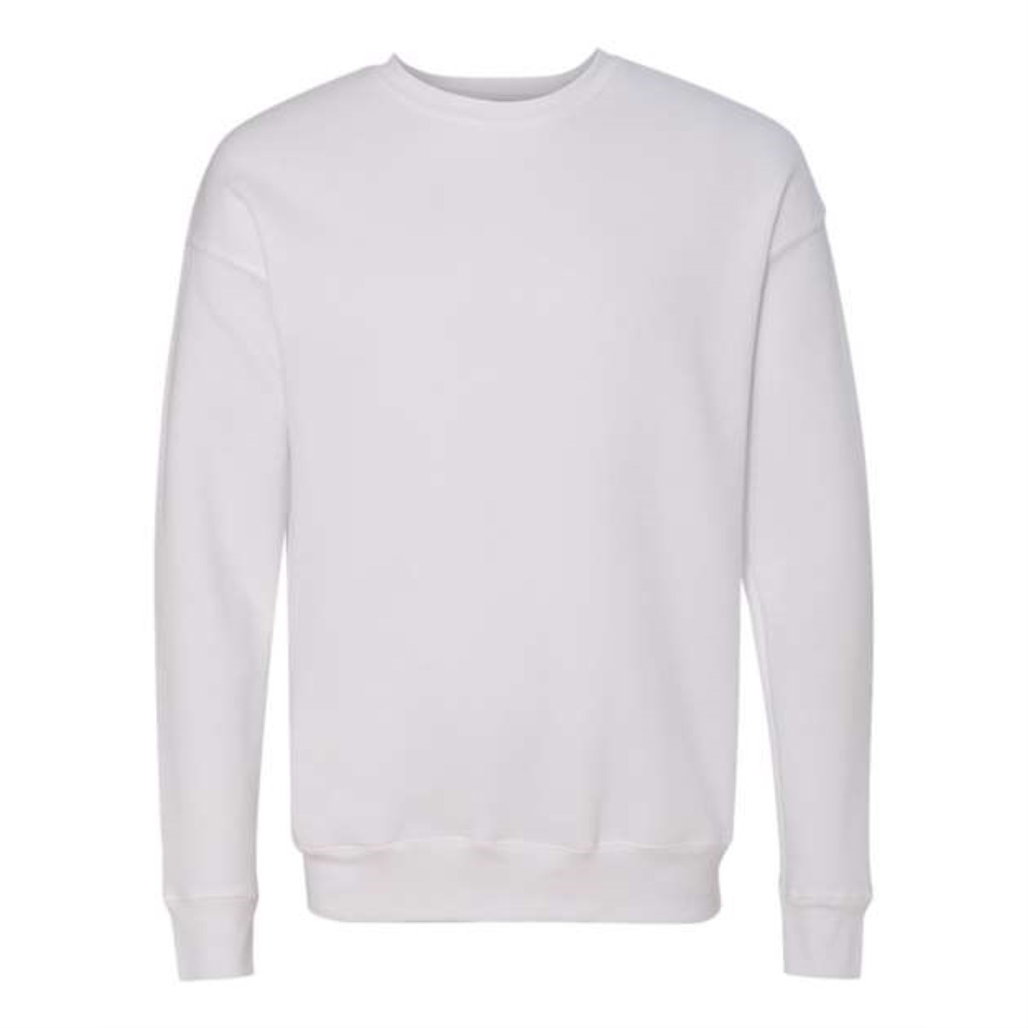 BELLA + CANVAS Unisex Sponge Fleece Drop Shoulder Crewneck Sweatshirt - White, XS