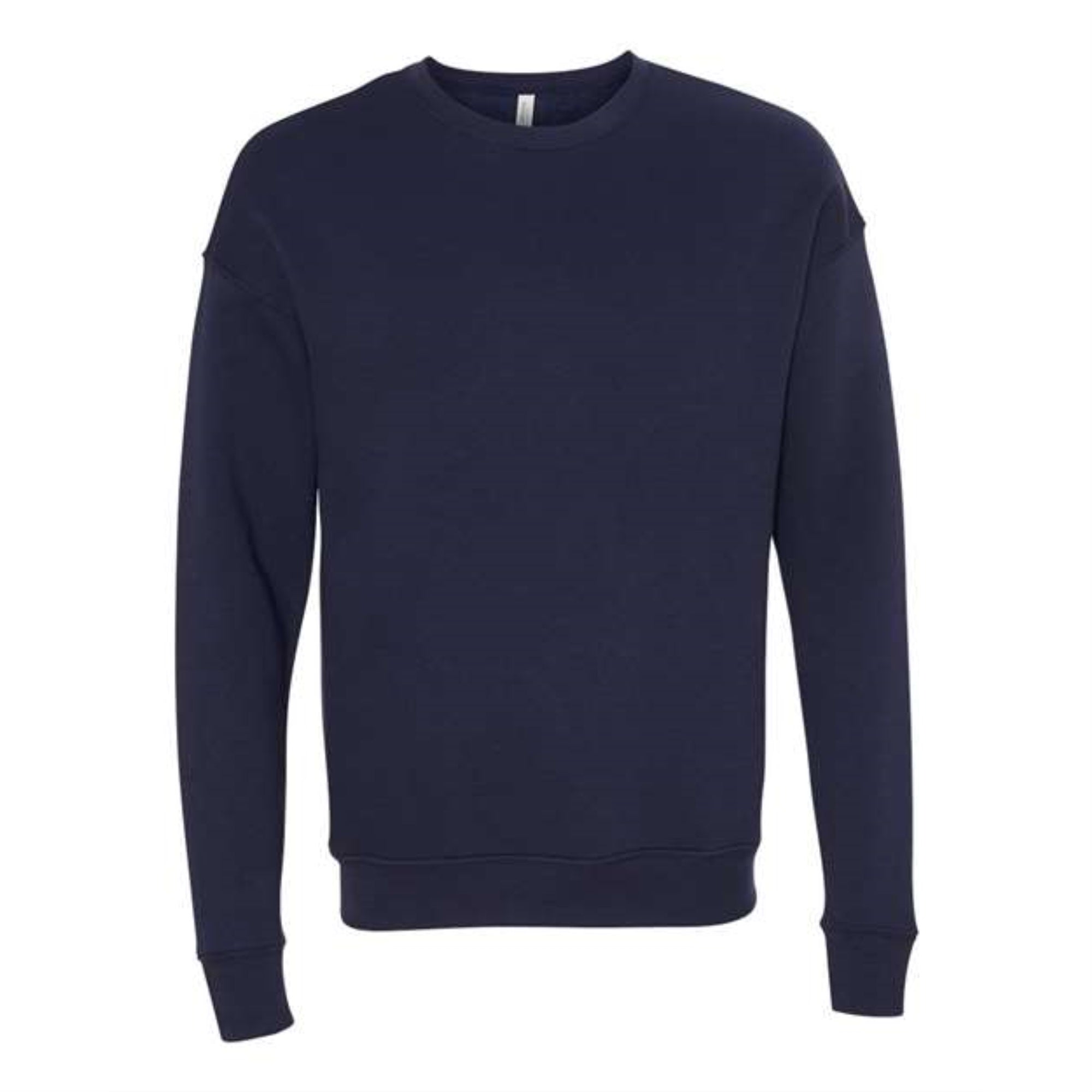 BELLA + CANVAS Unisex Sponge Fleece Drop Shoulder Crewneck Sweatshirt - Navy, XS
