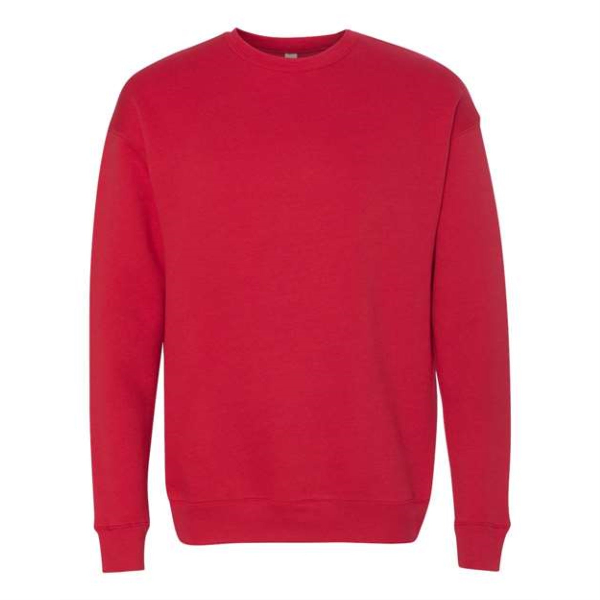 BELLA + CANVAS Unisex Sponge Fleece Drop Shoulder Crewneck Sweatshirt - Red, XS