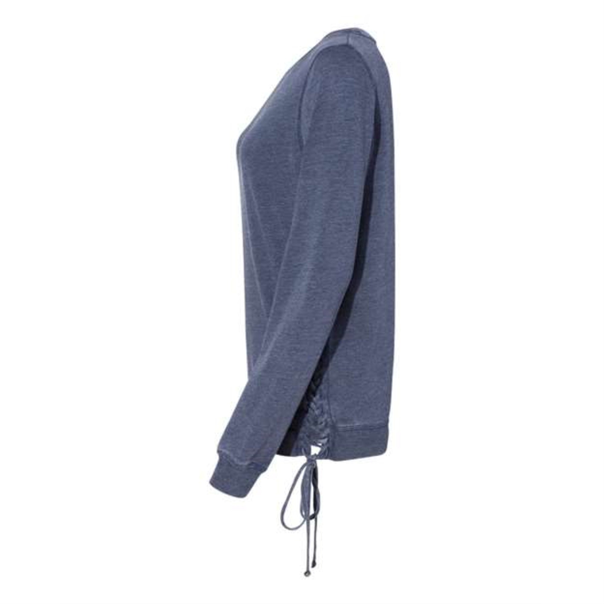 Boxercraft Womens Enzyme-Washed Rally Lace-Up Sweatshirt - Navy, XS