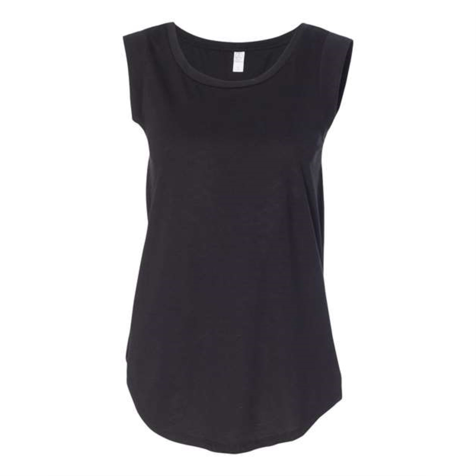Alternative Womens Satin Jersey Cap Sleeve Tee - Black, S