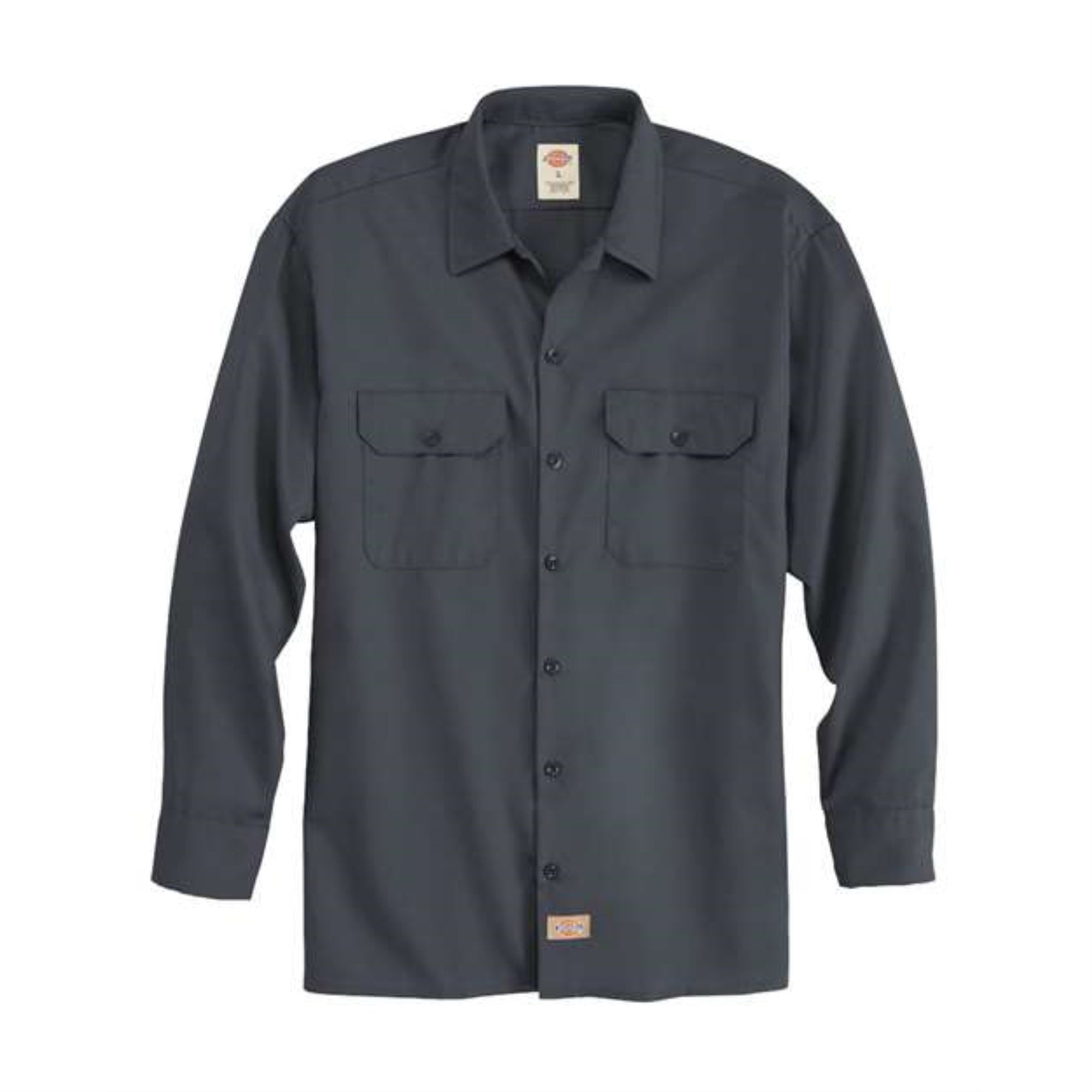 Dickies Long Sleeve Work Shirt - Long Sizes - Charcoal, LT