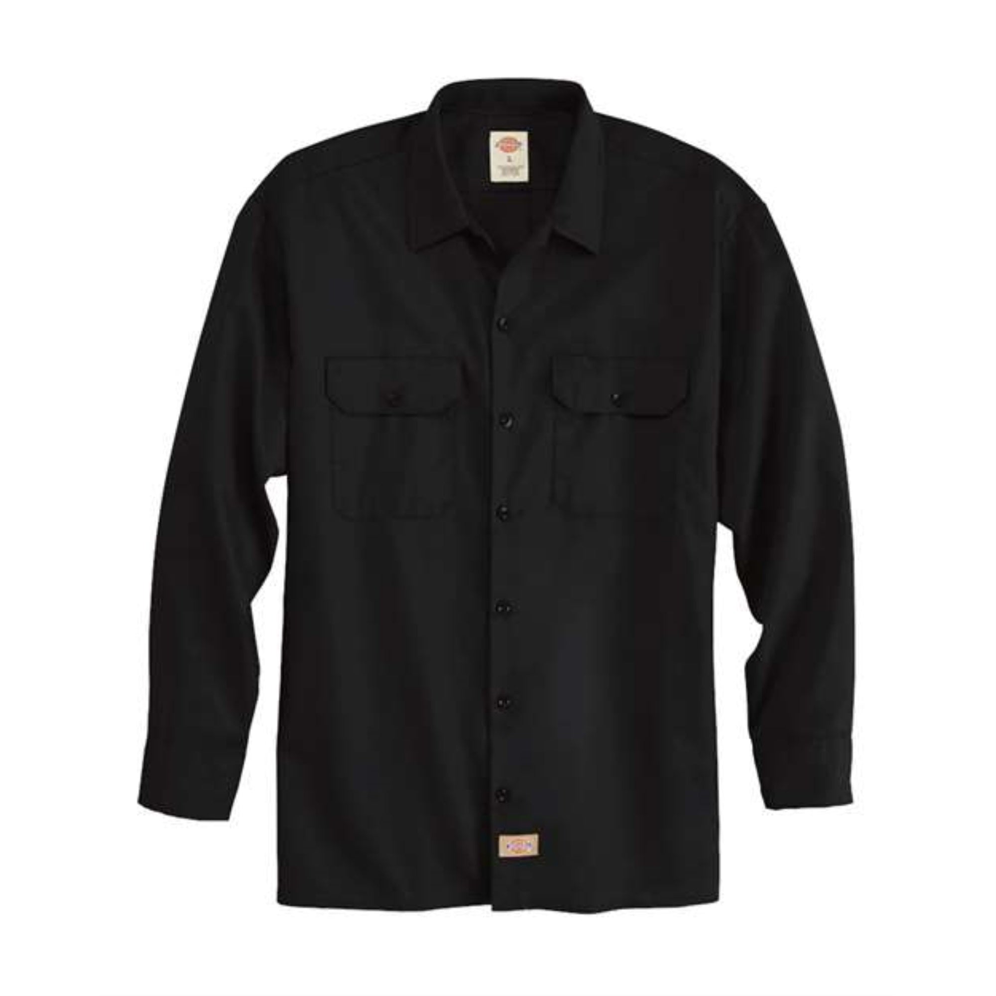 Dickies Long Sleeve Work Shirt - Long Sizes - Black, XLT