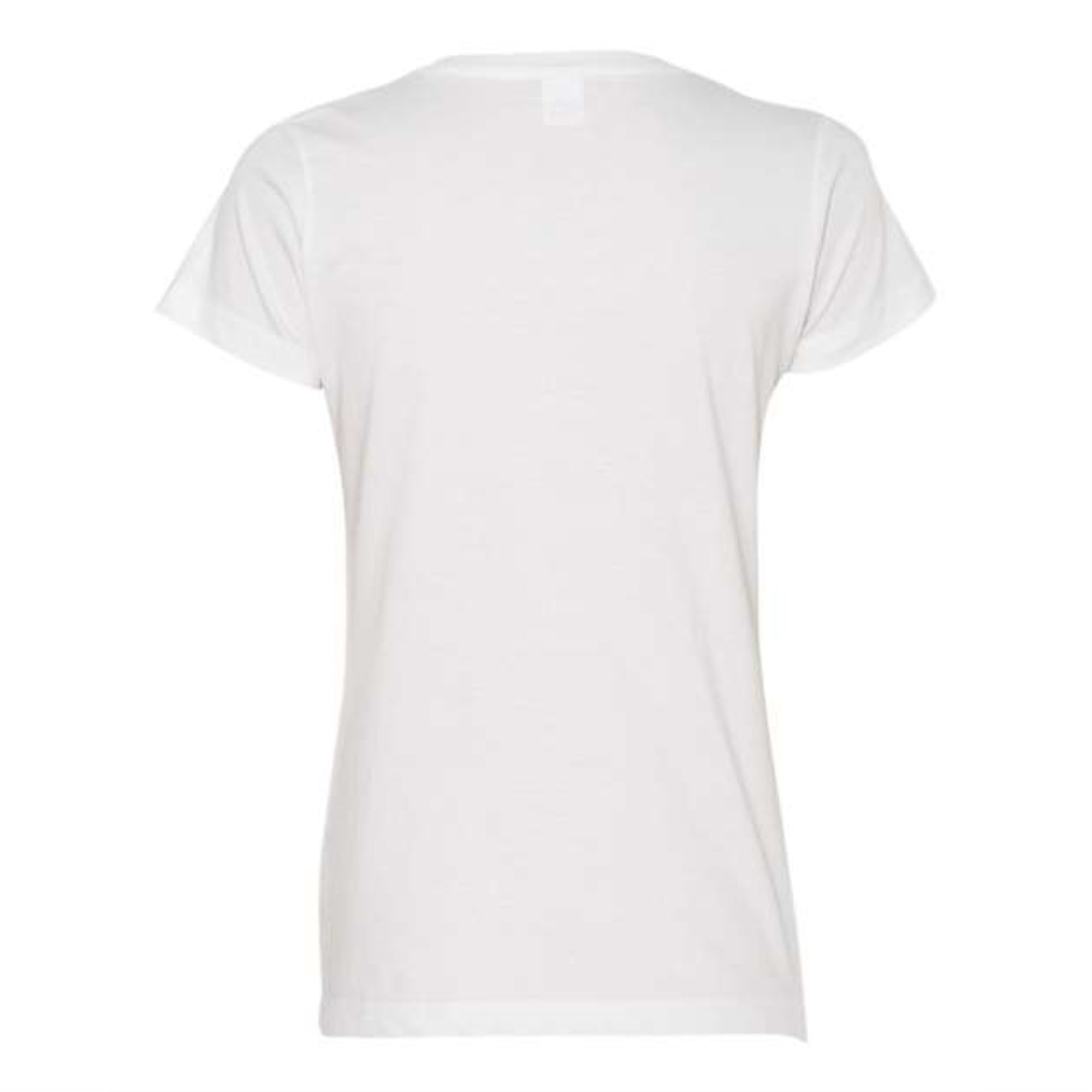 LAT Womens V-Neck Fine Jersey Tee - White, M