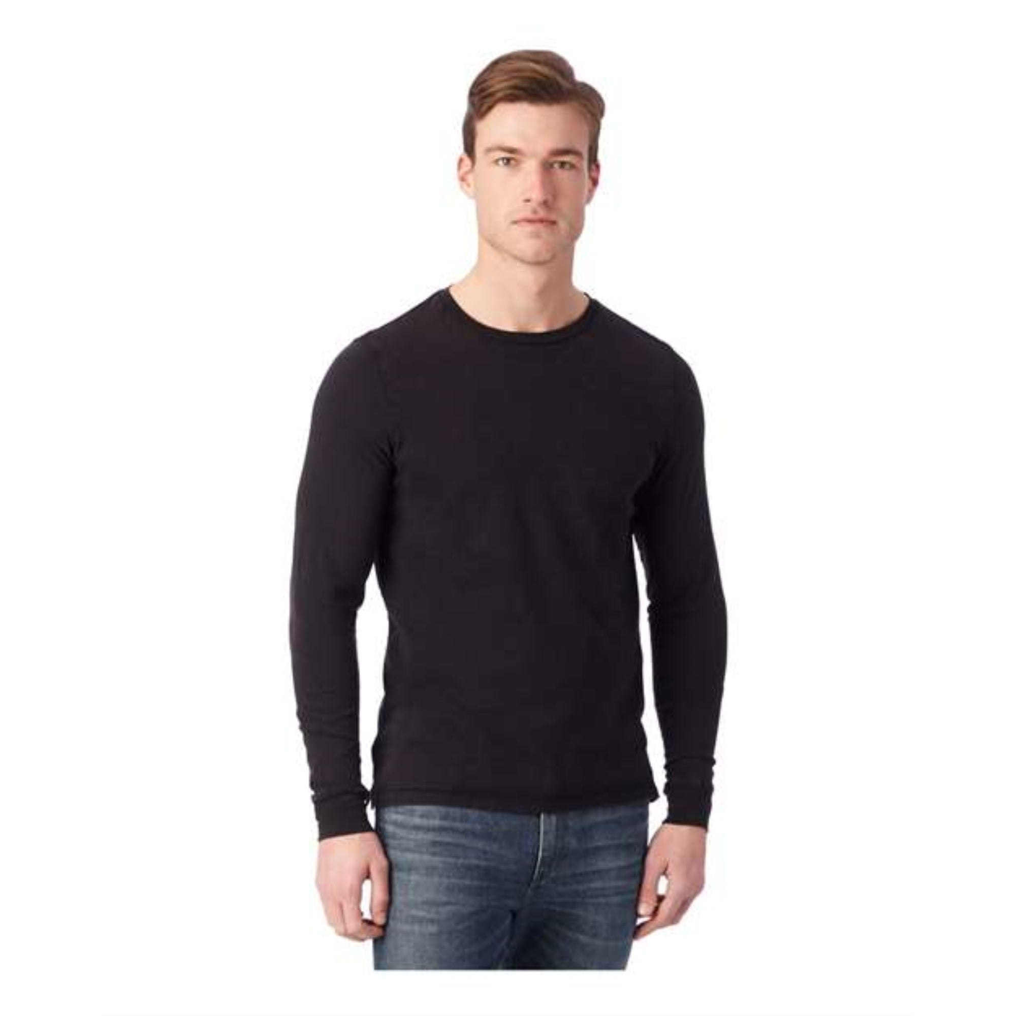 Alternative Heavy Wash Long Sleeve Outsider Tee - Black, XS
