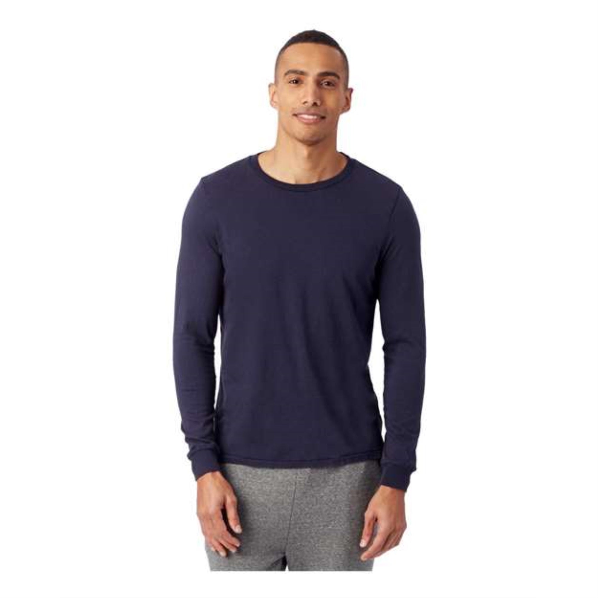 Alternative Heavy Wash Long Sleeve Outsider Tee - Navy, M