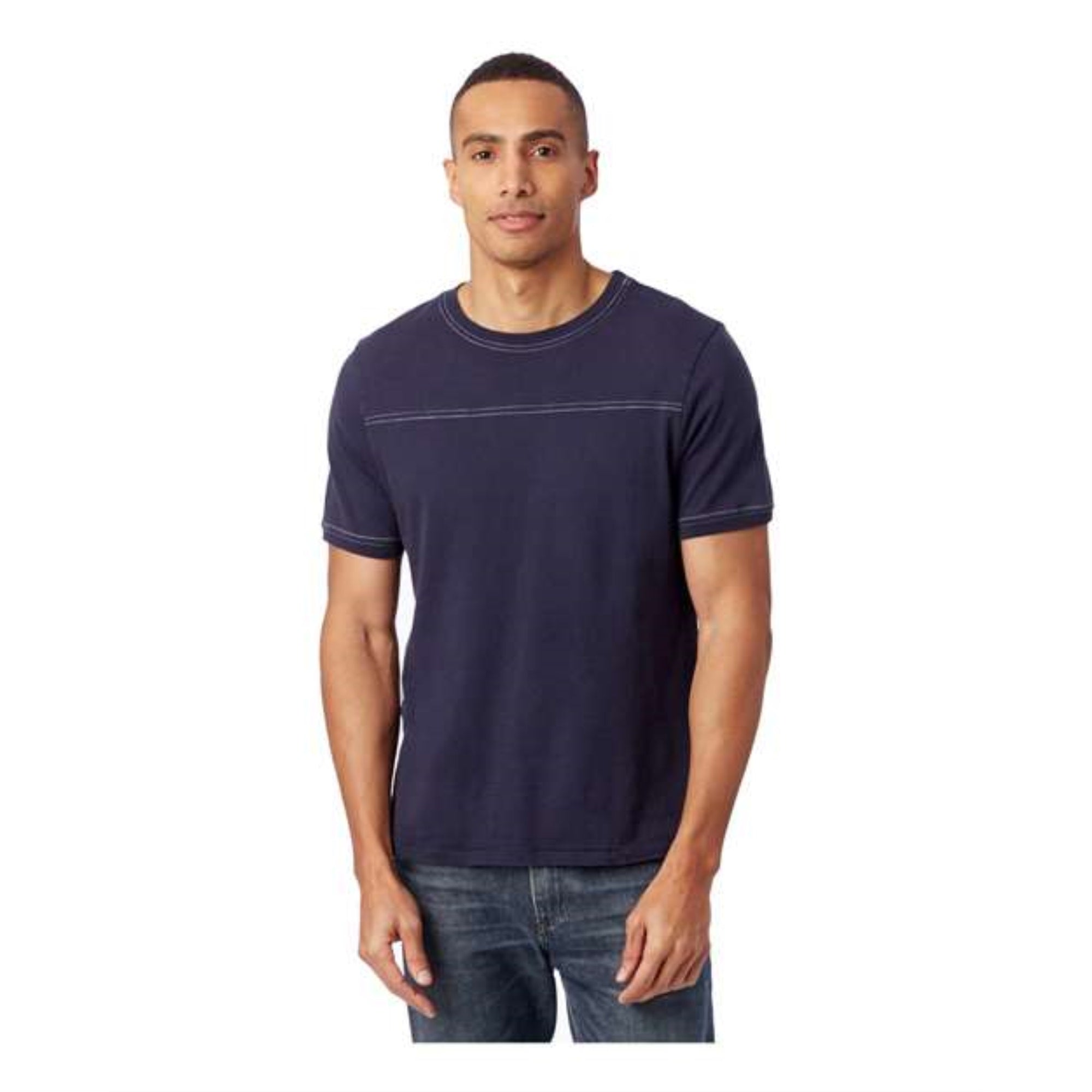 Alternative Heavy Wash Football Tee - Navy, XS