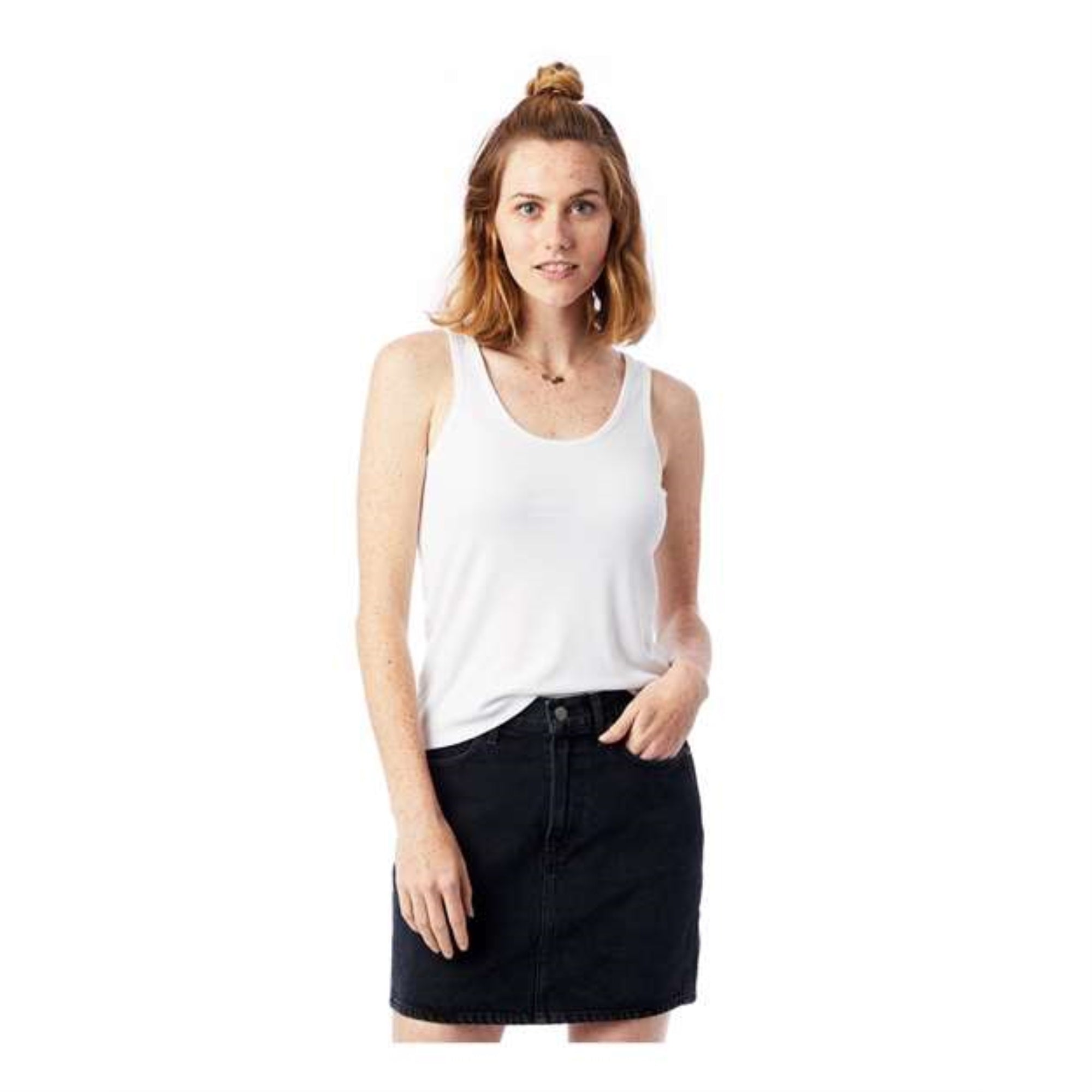 Alternative Slinky Rib Fitted Tank - White, XS