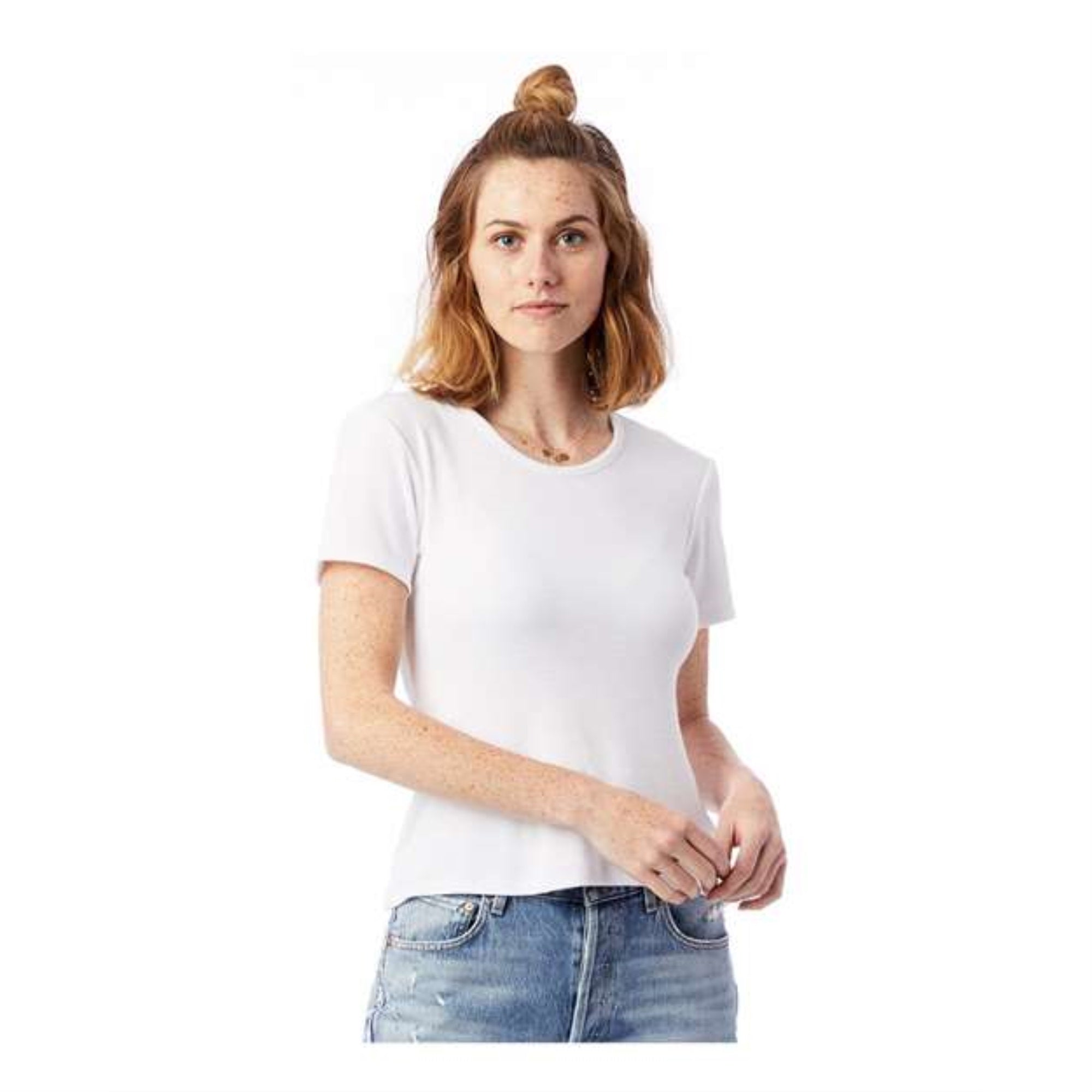Alternative Slinky Rib Fitted Tee - White, XS