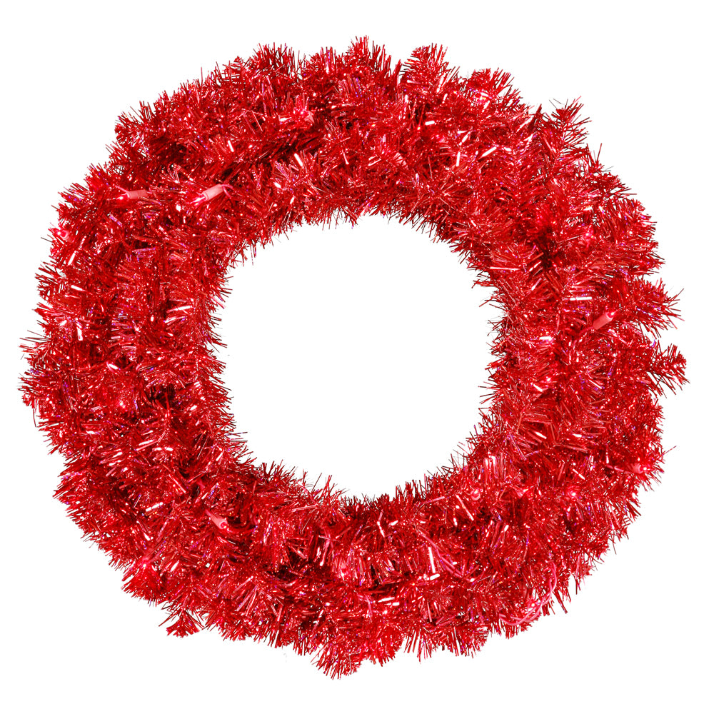 Vickerman 24″ Red Wreath Dural LED 50Red Lts 180T - B981525LED