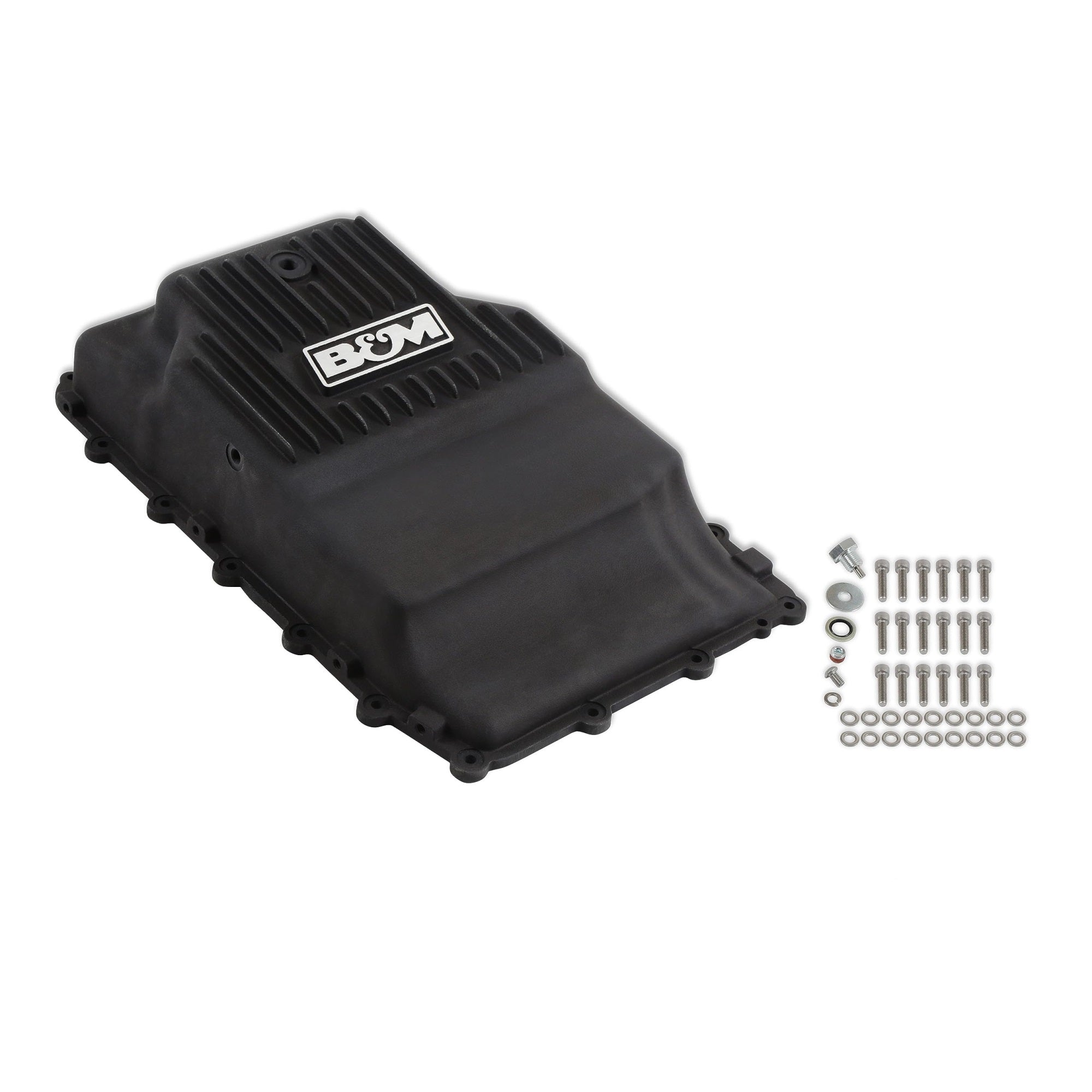 B&M 71400 Hi-Tek Heavy Duty Deep Transmission Pan Black