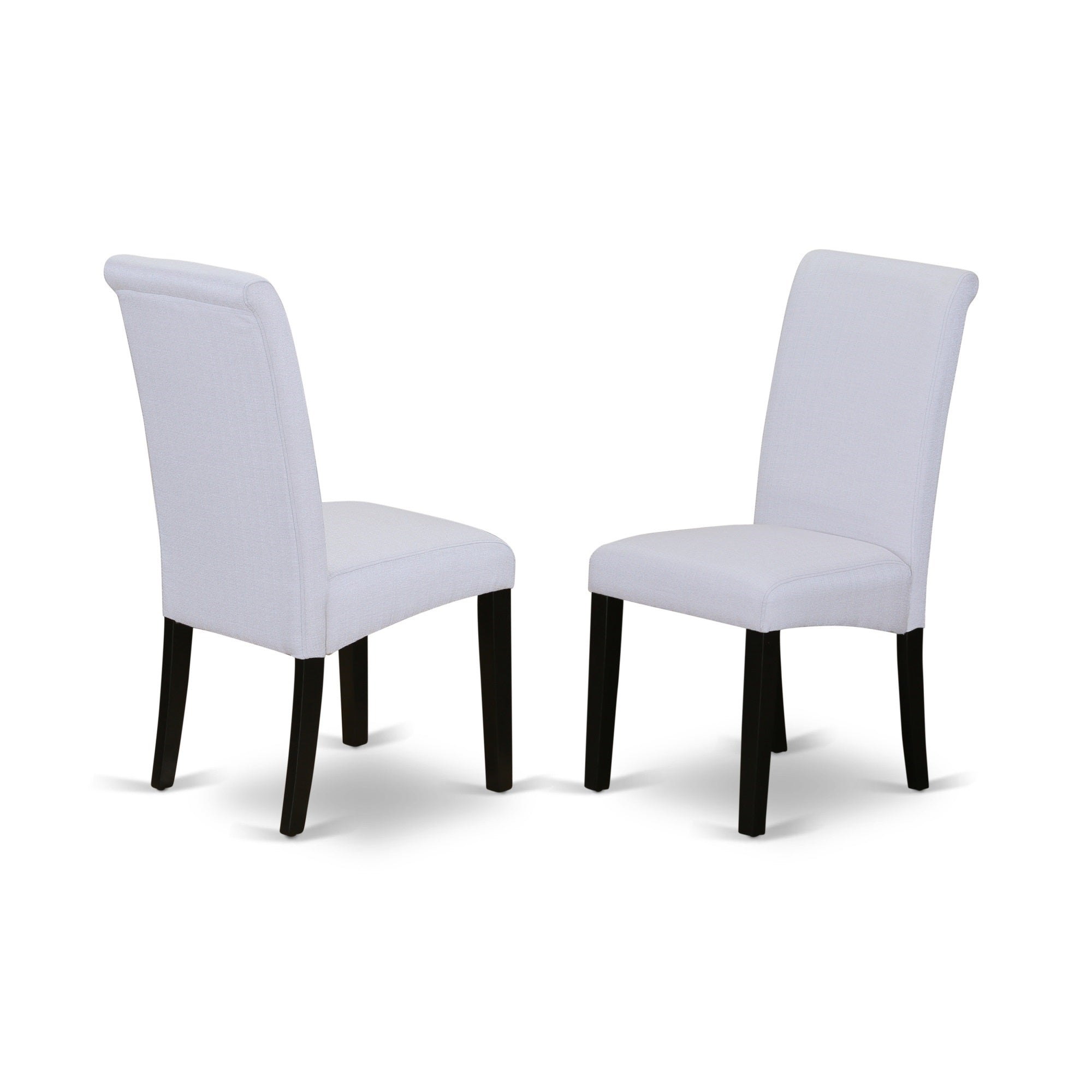 Casafoyer Bap1T05 Barry Parsons Dining Chairs - Grey Linen Fabric Padded Chairs, Set Of 2, Black