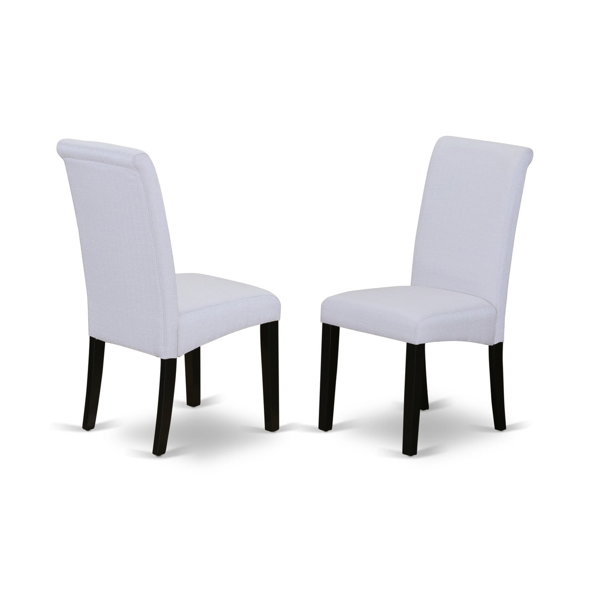 Casafoyer Bap1T05 Barry Parsons Dining Chairs - Grey Linen Fabric Padded Chairs, Set Of 2, Black