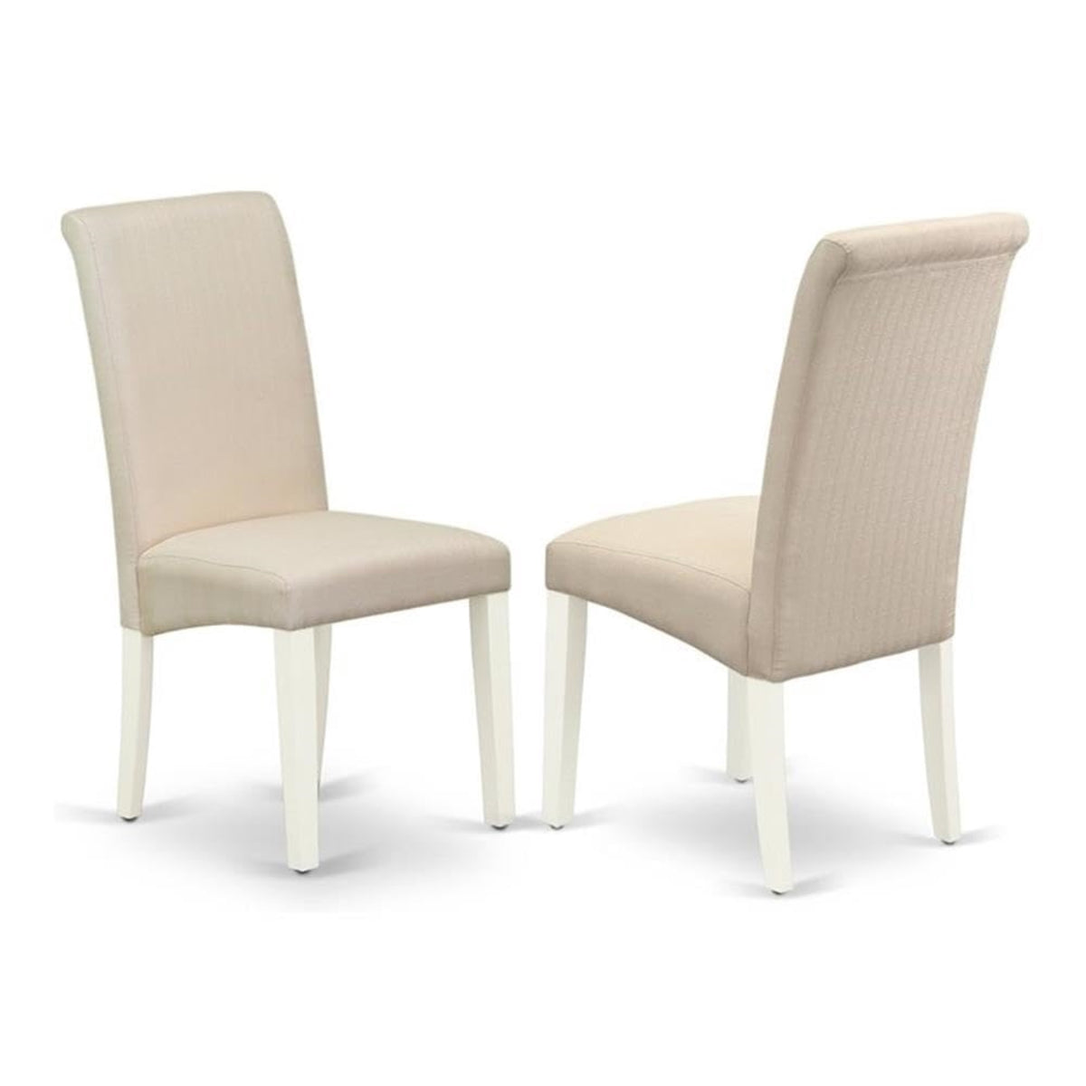 Casafoyer Bap2T01 Barry Parson Dining Room Chairs - Cream Linen Fabric Upholstered Chairs, Set Of 2, Linen White