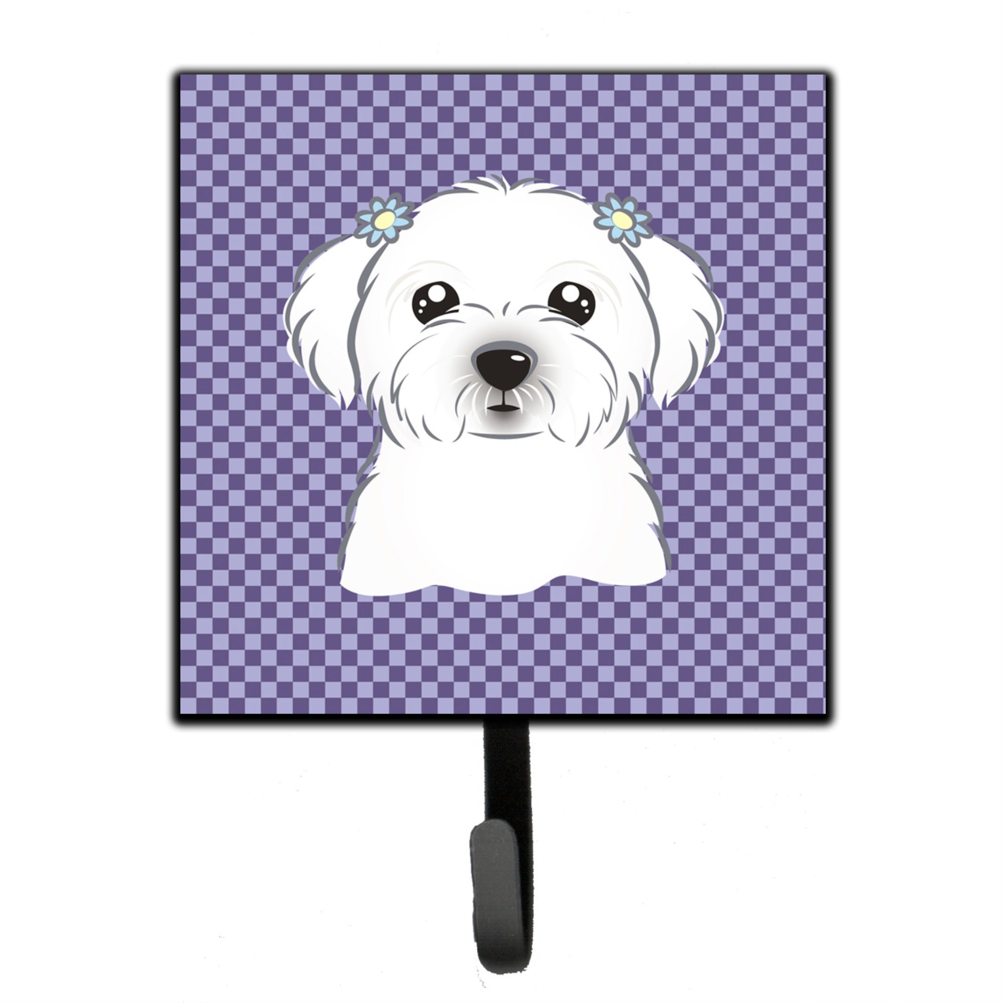 Caroline'S Treasures Bb1134Sh4 Purple Checkered Maltese Leash Or Key Holder, Small, Multicolor