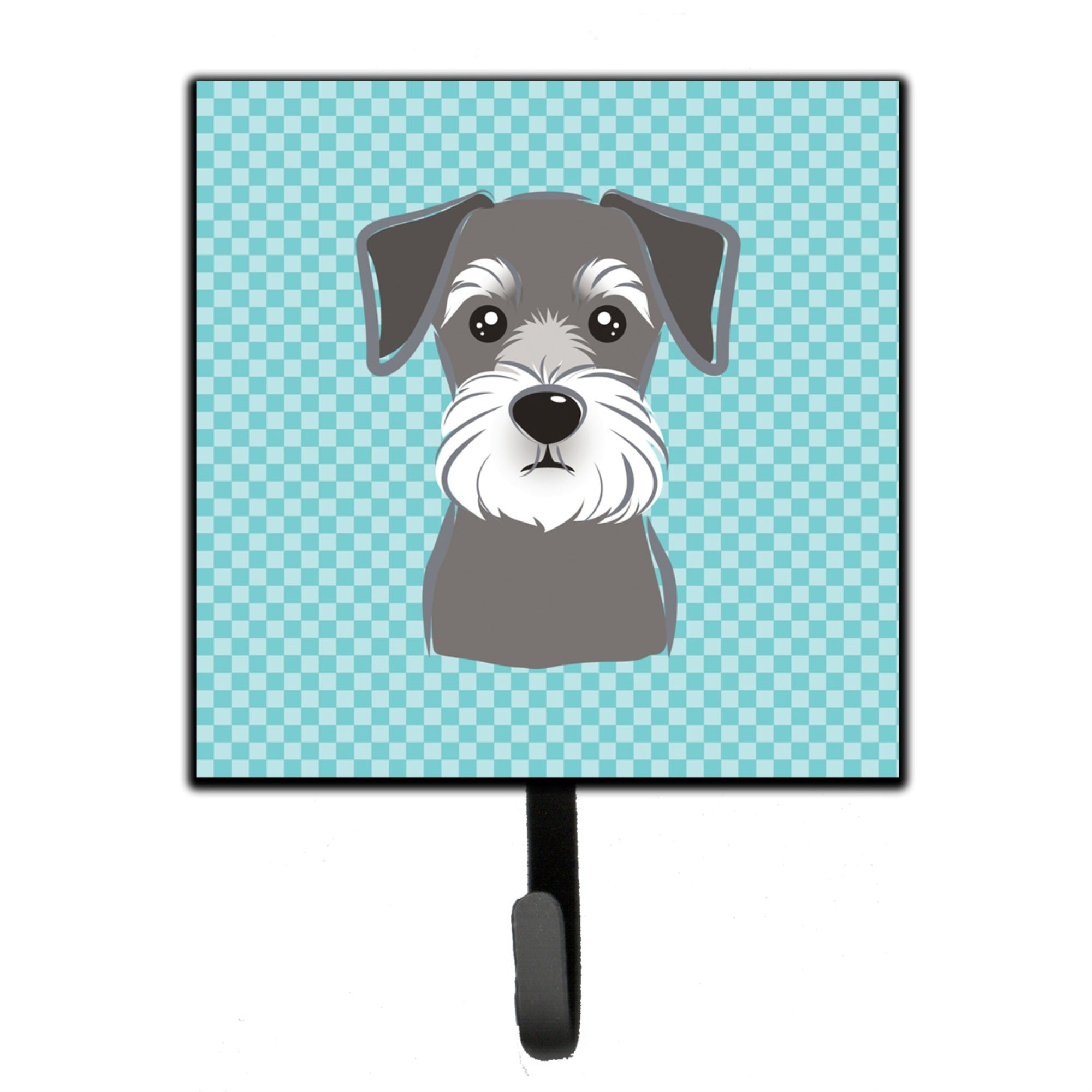 Caroline'S Treasures Bb1136Sh4 Blue Checkered Schnauzer Leash Or Key Holder, Small, Multicolor