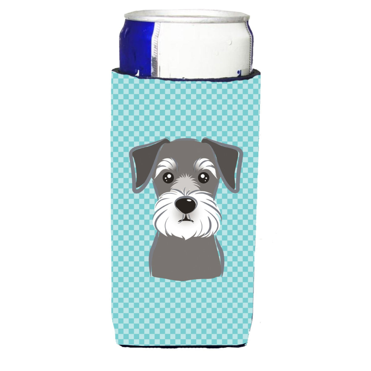 Checkerboard Blue Schnauzer Ultra Beverage Insulators For Slim Cans Bb1144Muk