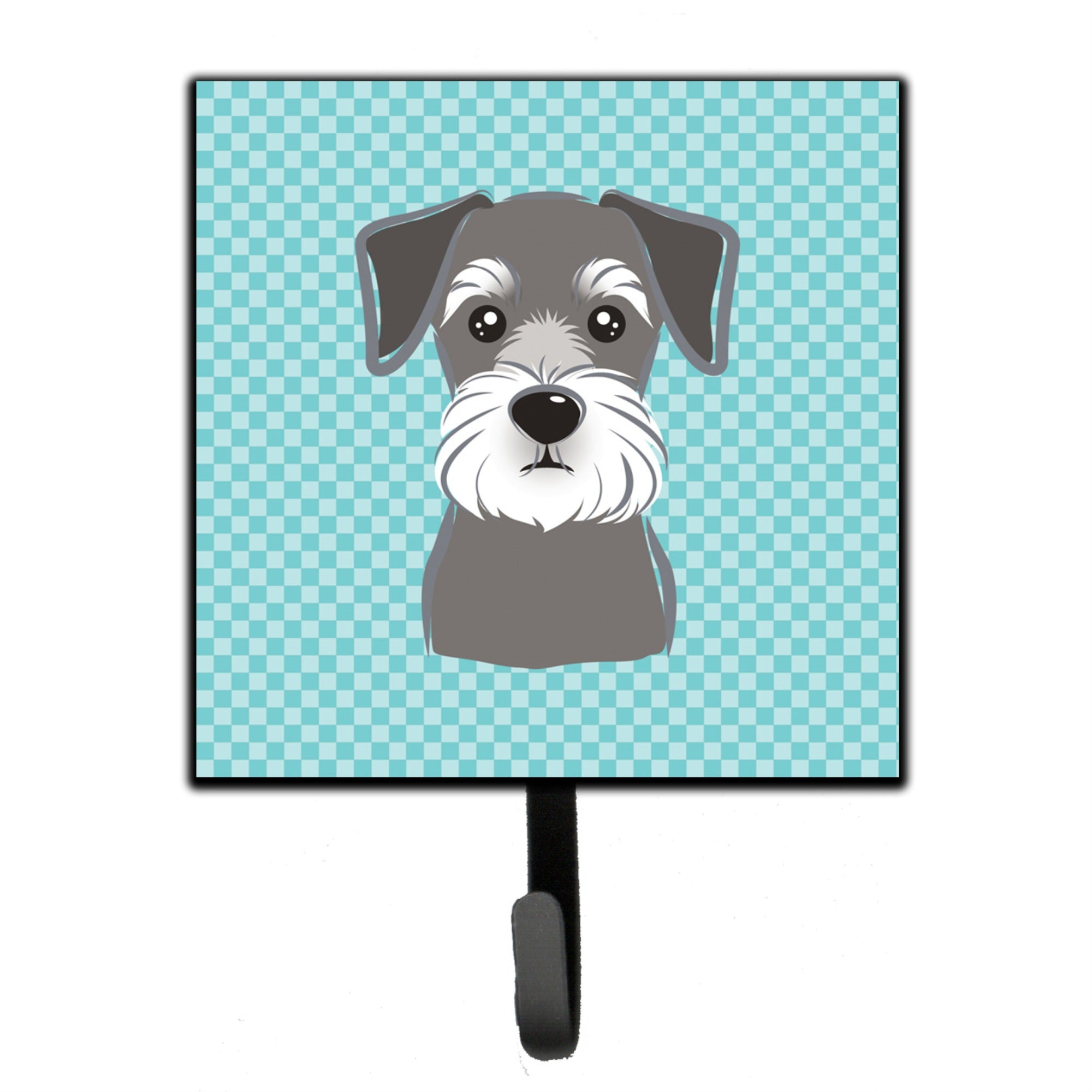 Caroline'S Treasures Bb1144Sh4 Checkerboard Blue Schnauzer Leash Or Key Holder, Small, Multicolor