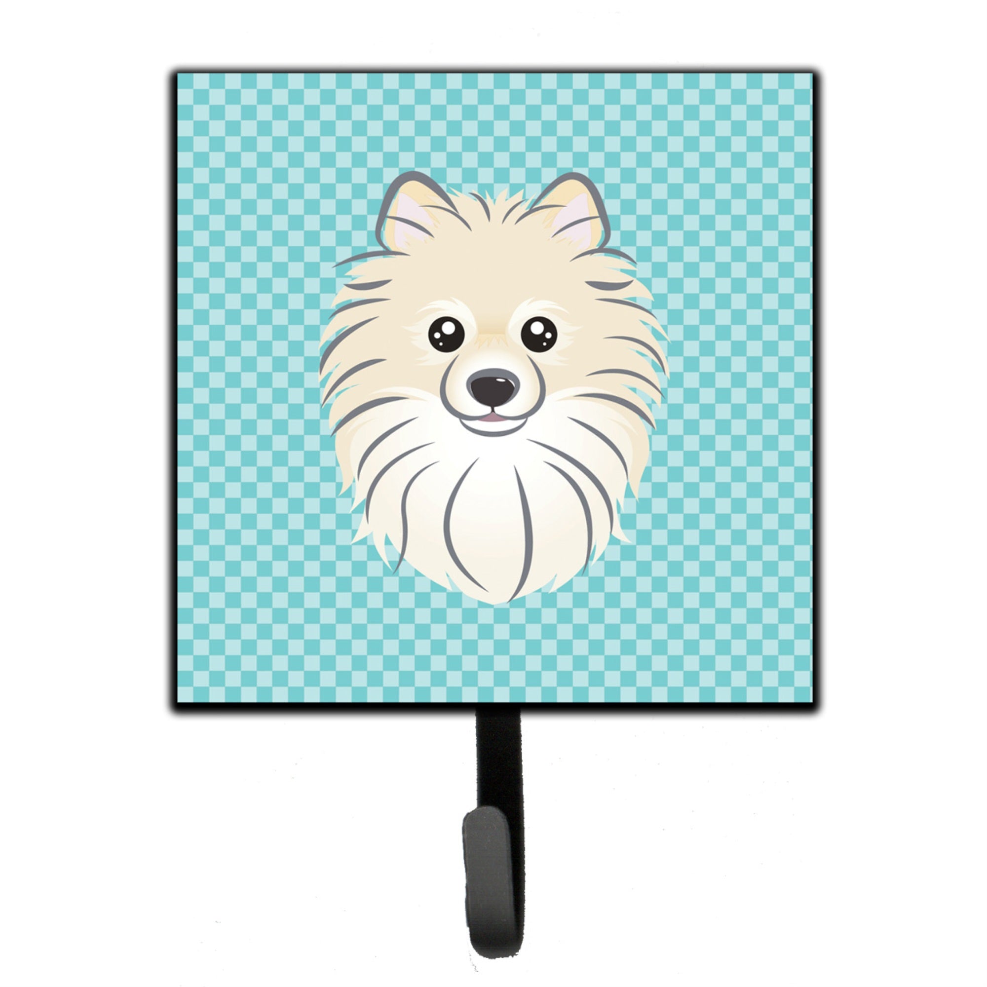 Caroline'S Treasures Bb1145Sh4 Checkerboard Blue Pomeranian Leash Or Key Holder, Small, Multicolor