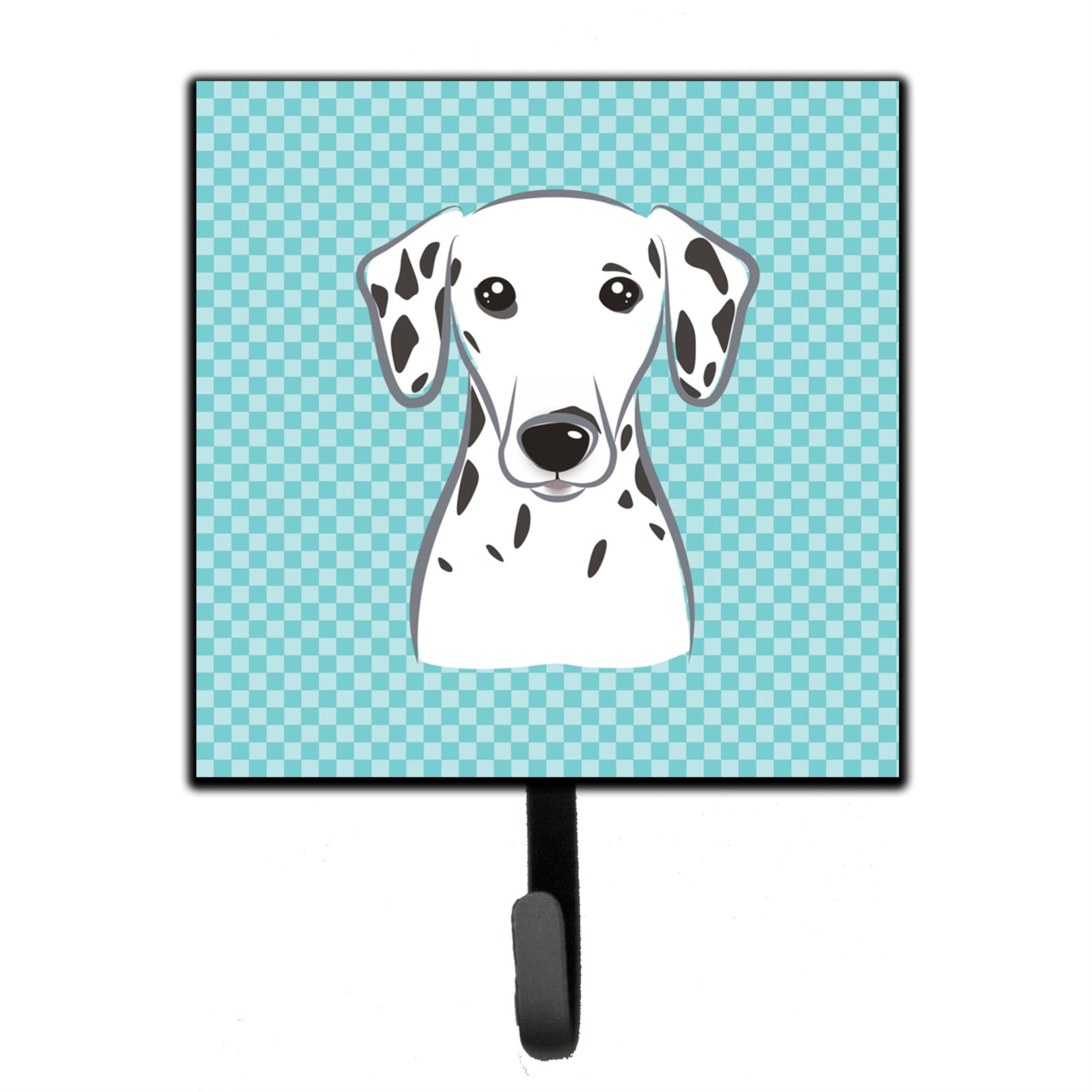 Caroline'S Treasures Bb1148Sh4 Checkerboard Blue Dalmatian Leash Or Key Holder, Small, Multicolor